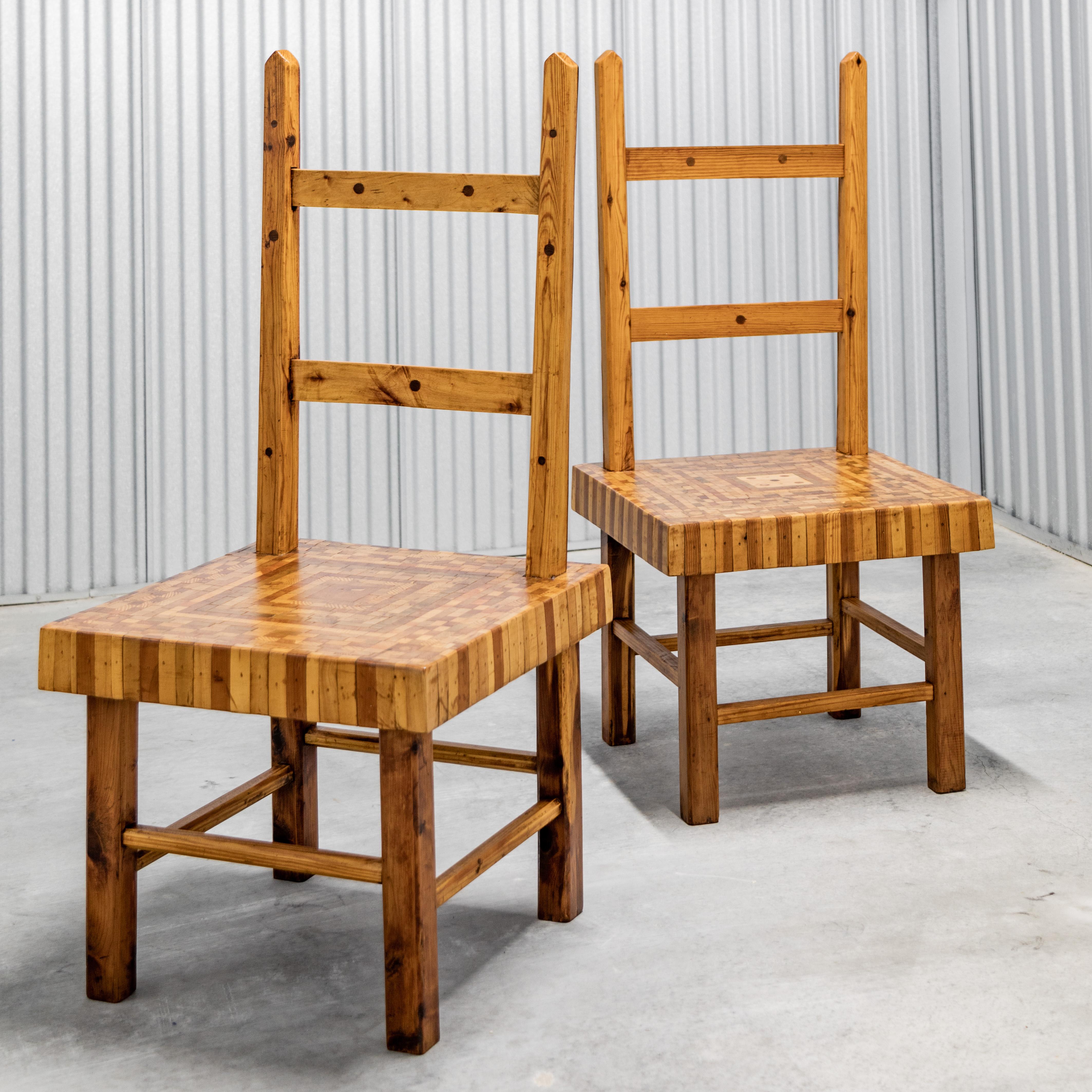 American Folk Art Parquet Chairs For Sale 5