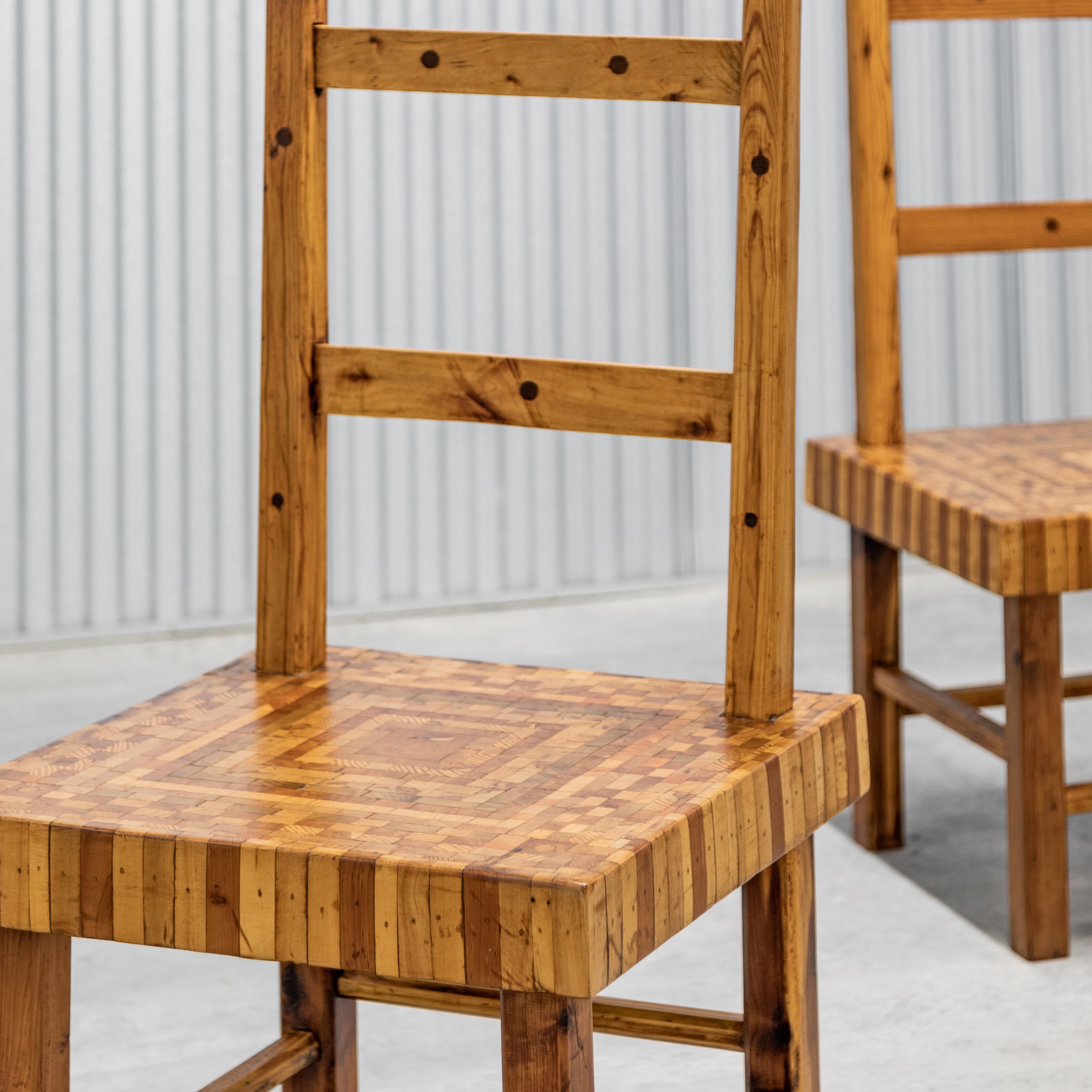 American Folk Art Parquet Chairs For Sale 6