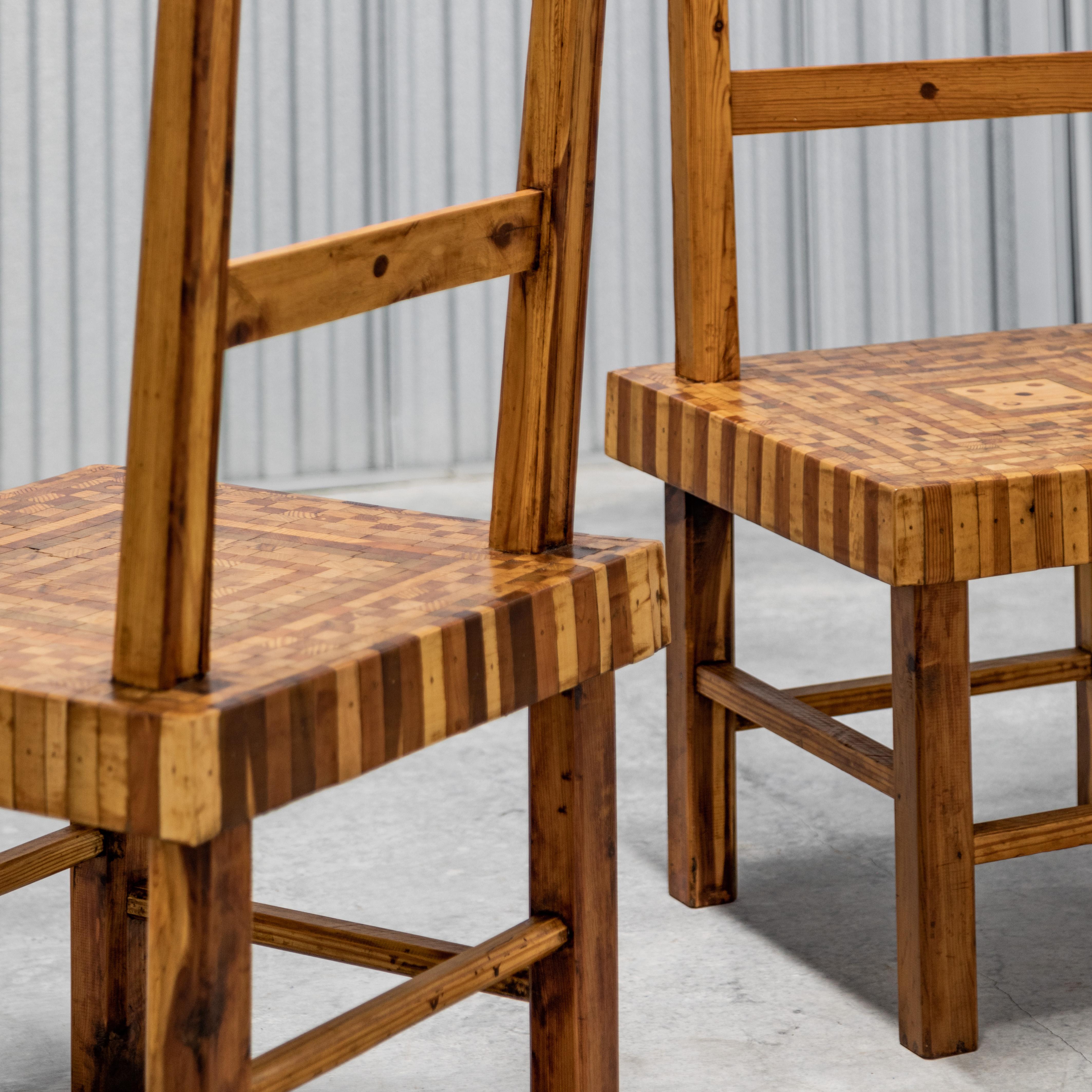 American Folk Art Parquet Chairs For Sale 10