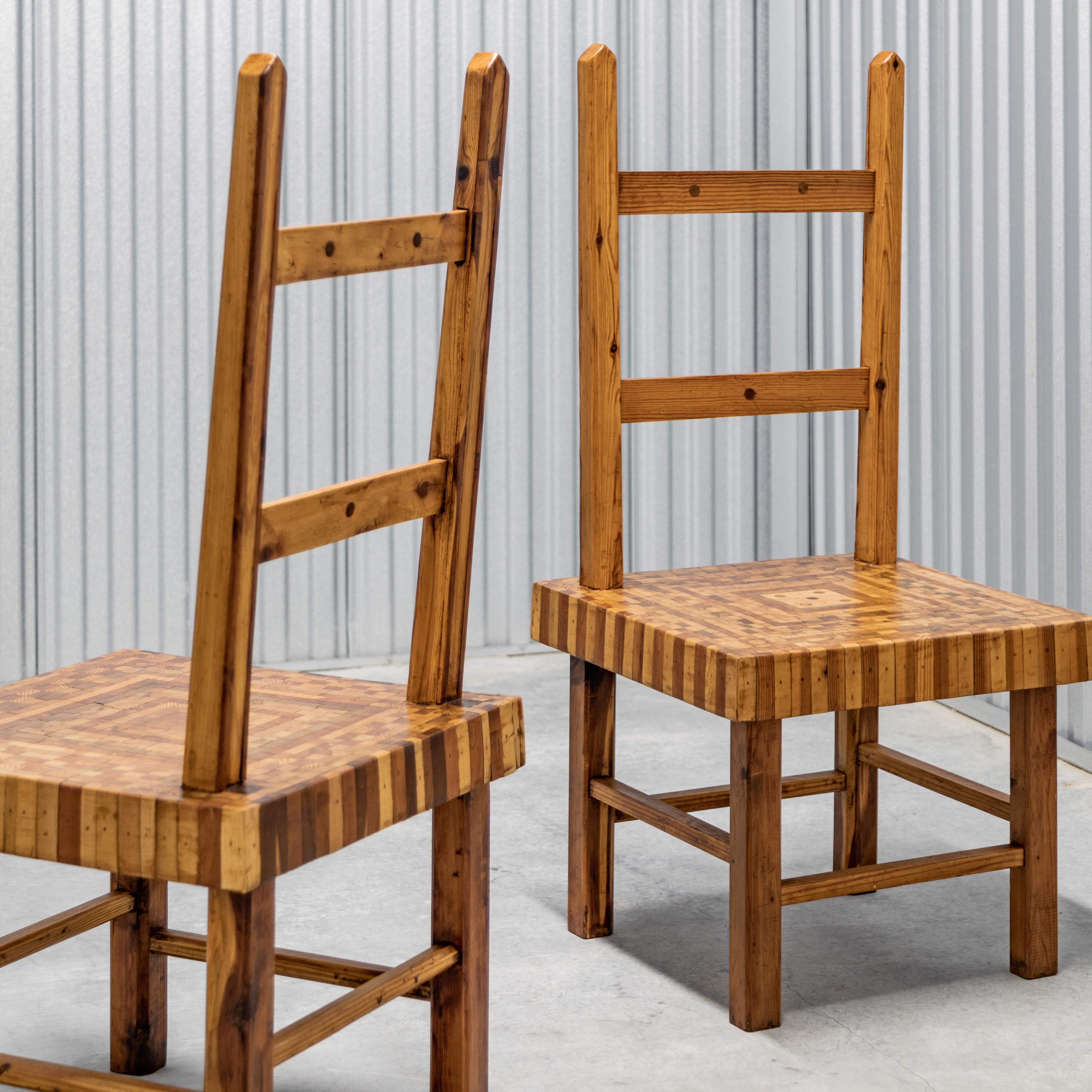 American Folk Art Parquet Chairs For Sale 11