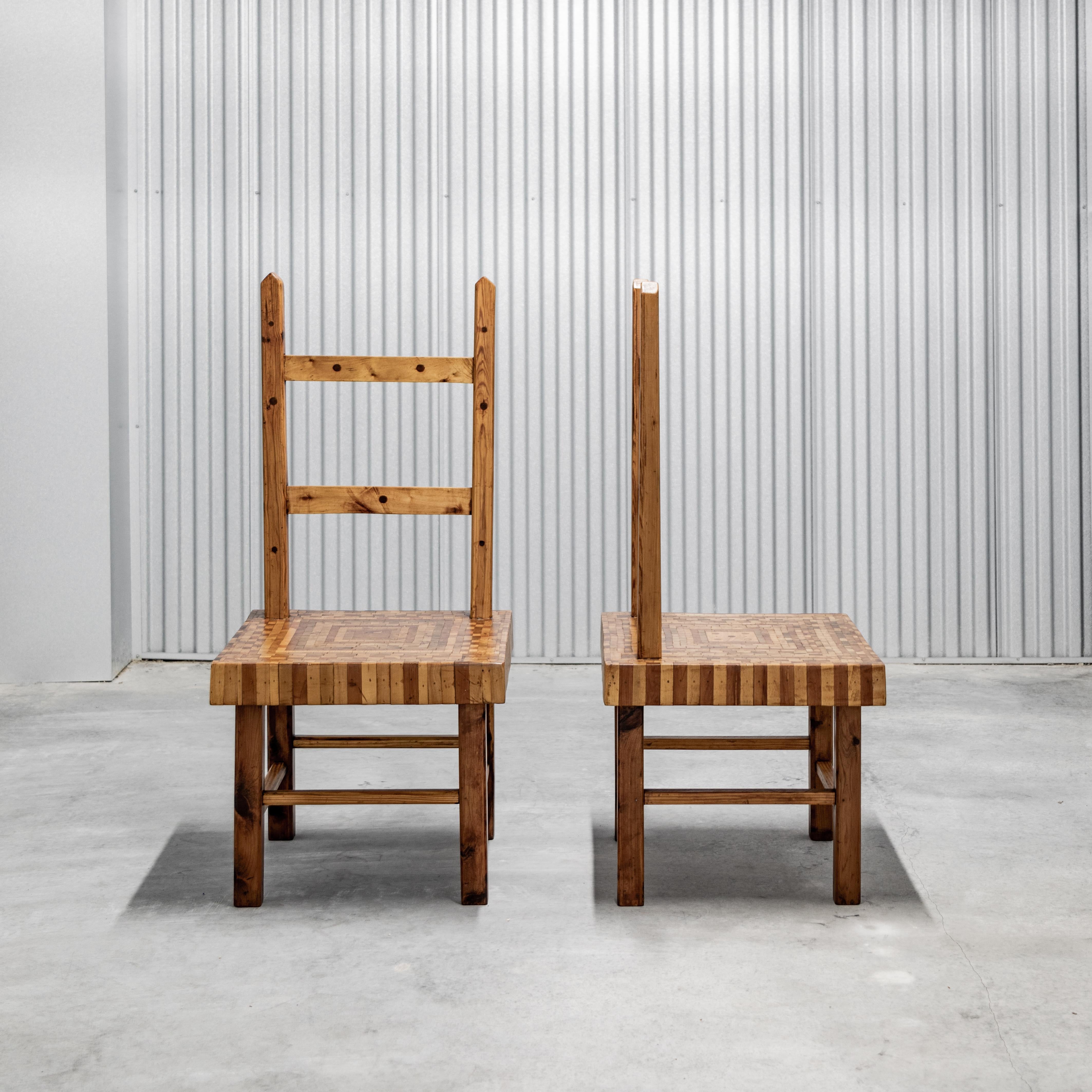 Parquetry American Folk Art Parquet Chairs For Sale
