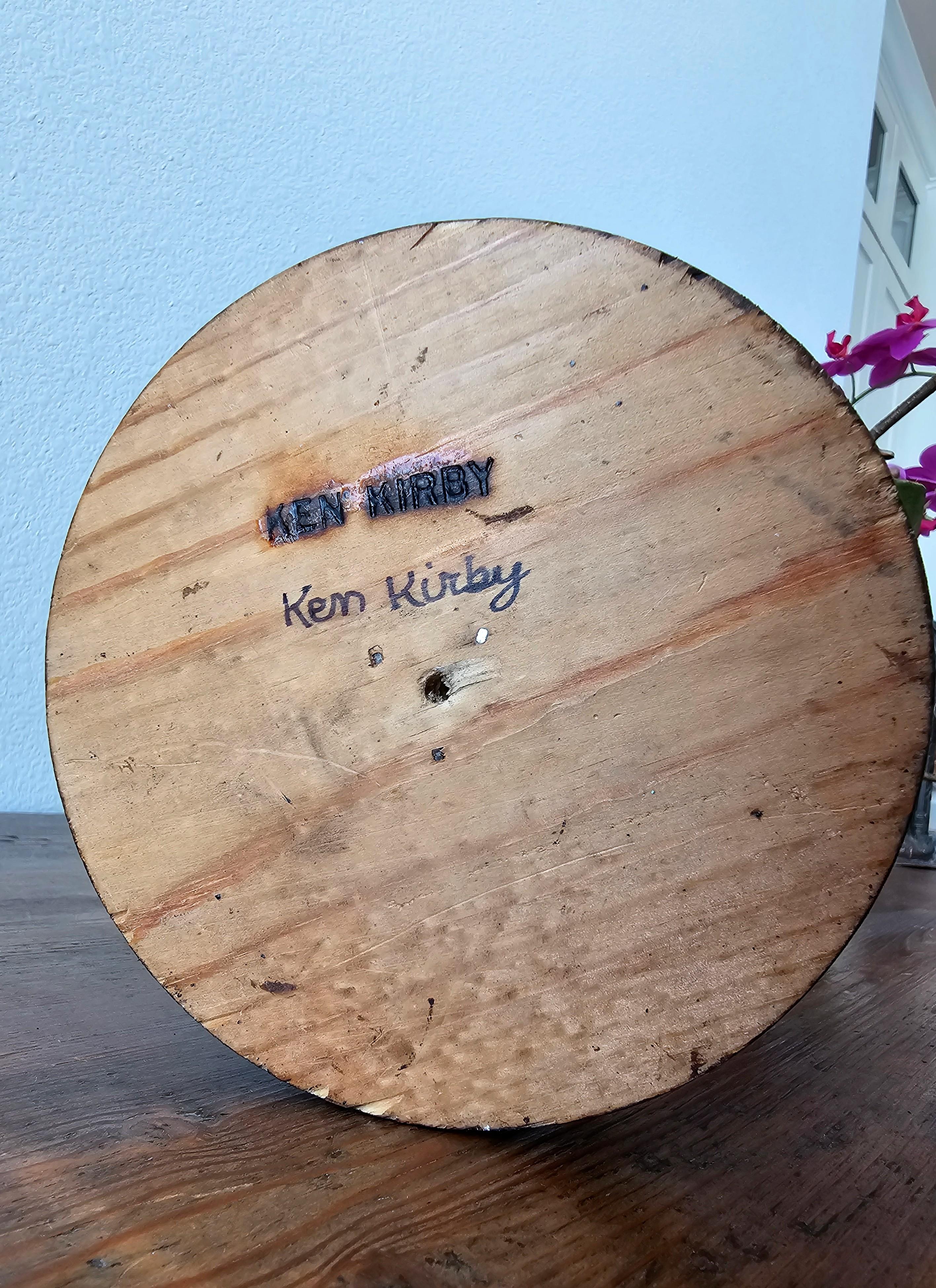 American Folk Art Peacocks in Tree Sculpture Signed by NJ decoy carver Ken Kirby 12