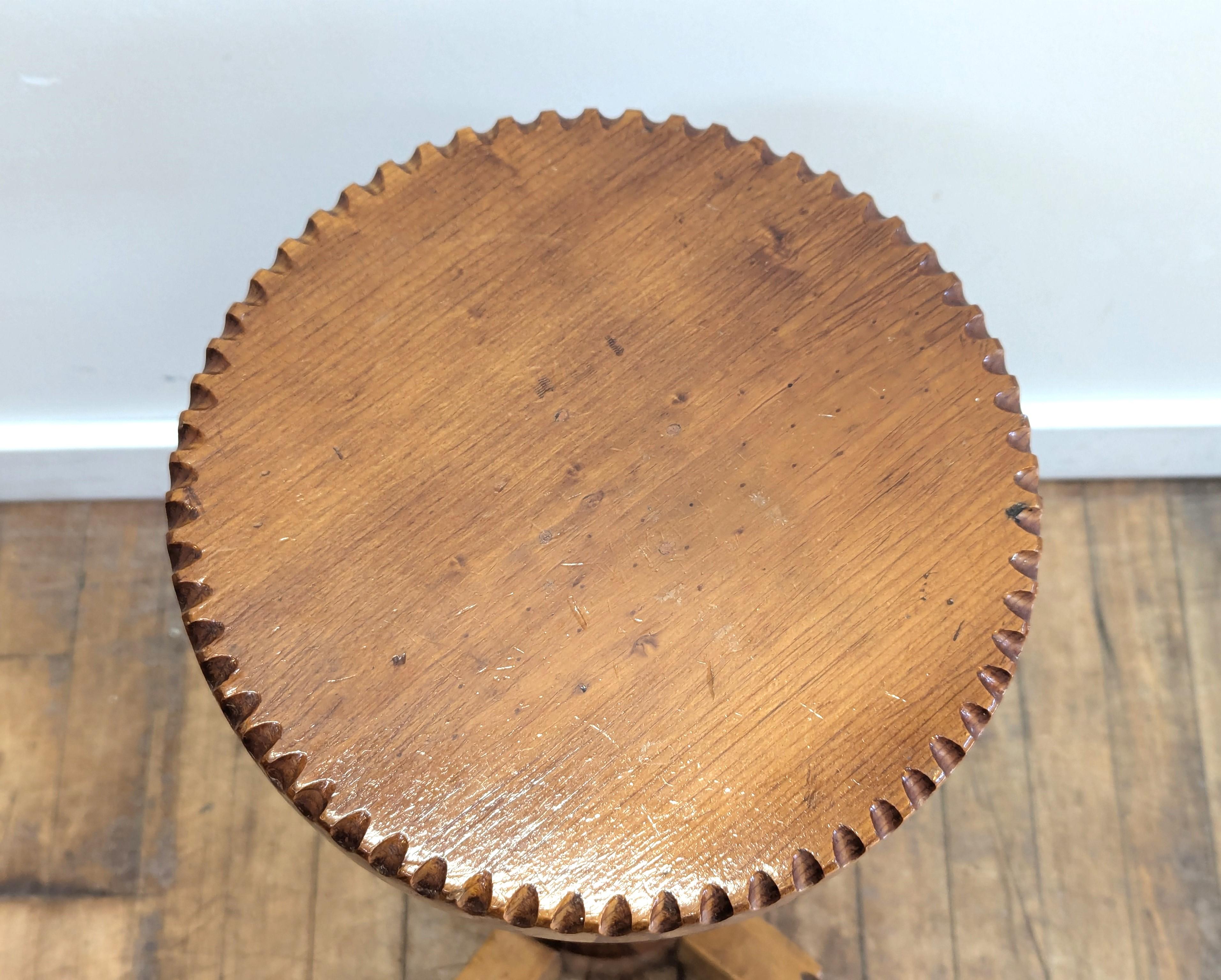 Mid-20th Century American Folk Art Pedestal Table