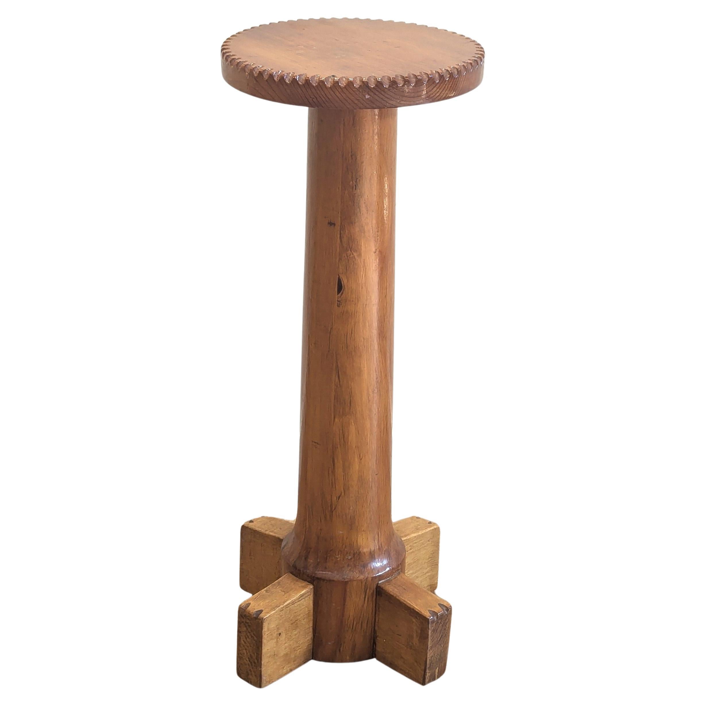 American Folk Art Pedestal Table