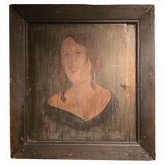 American Folk Art Portrait of a Lady