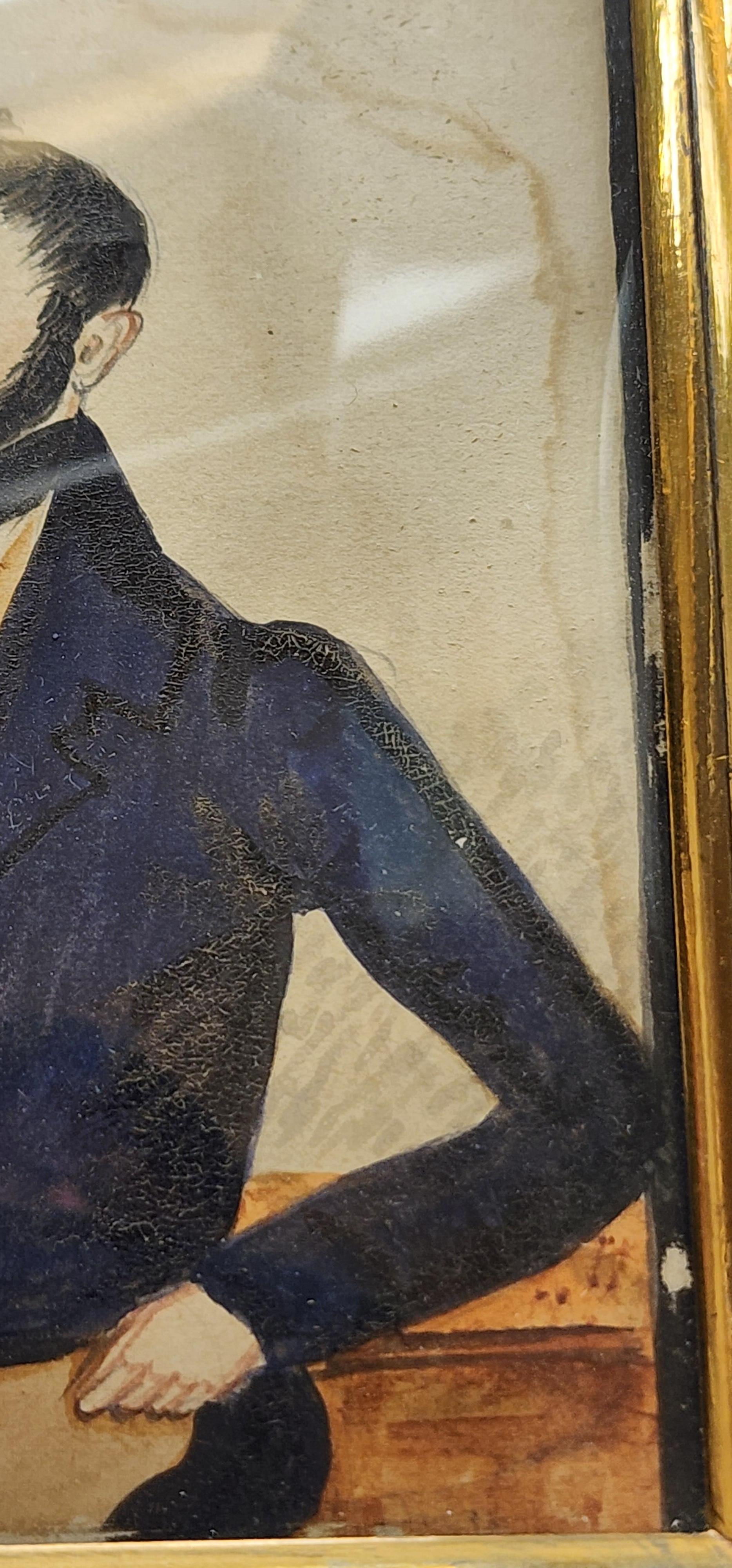Miniatura americana di arte popolare Ritratto di giovane gentiluomo in vendita 2