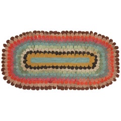 American Folk Art Rug from Fabric Scraps