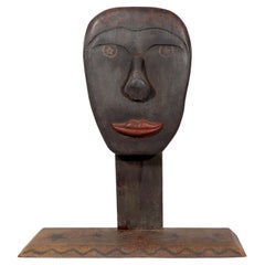 American Folk Art Sculpture of An African American Woman's Head, Circa 1930's