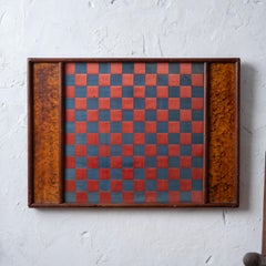 American Folk Art Silk Woven Birdseye Maple Chess & Checkers Board, c.1880