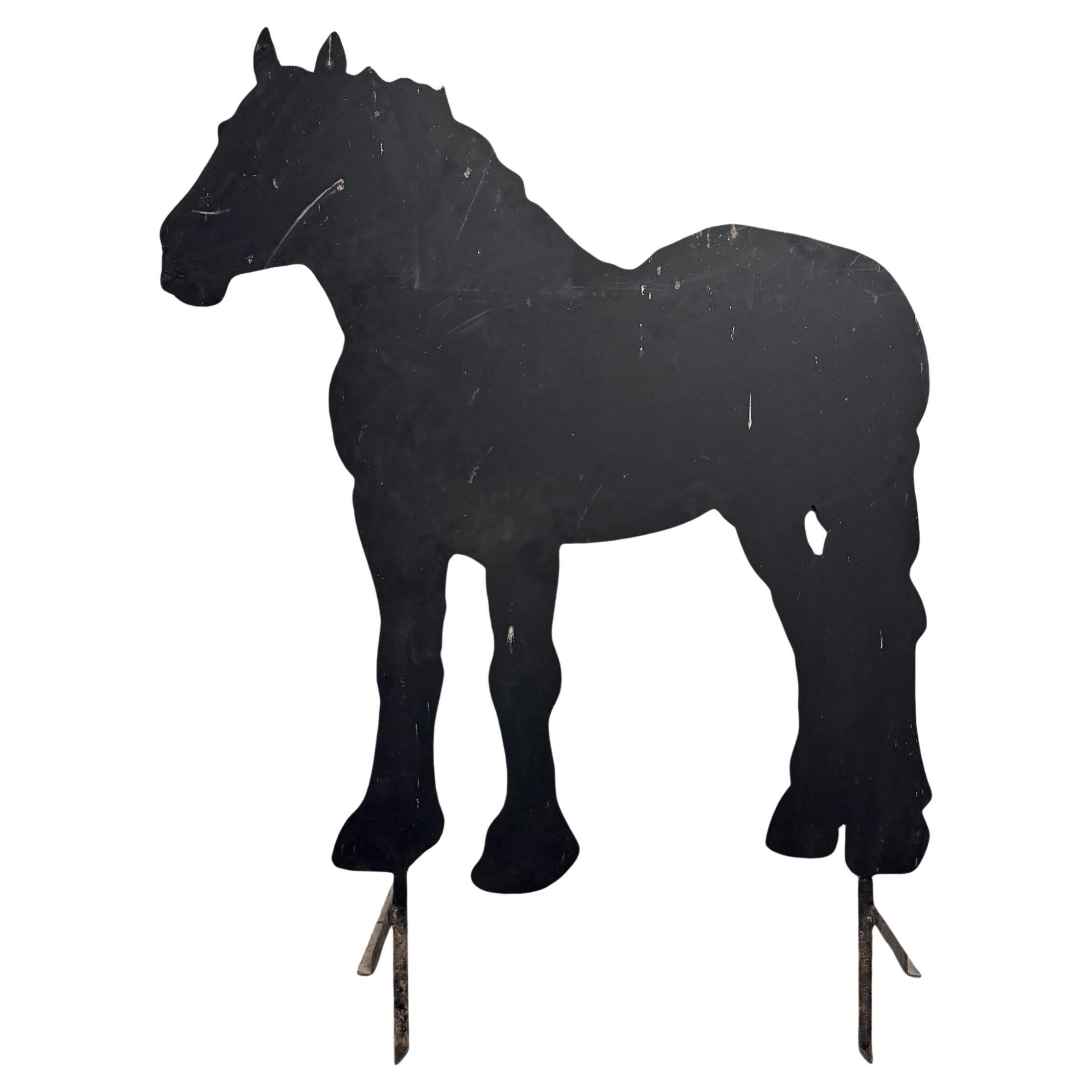 Art populaire américain Cheval de trait en acier découpé pour le jardin en vente