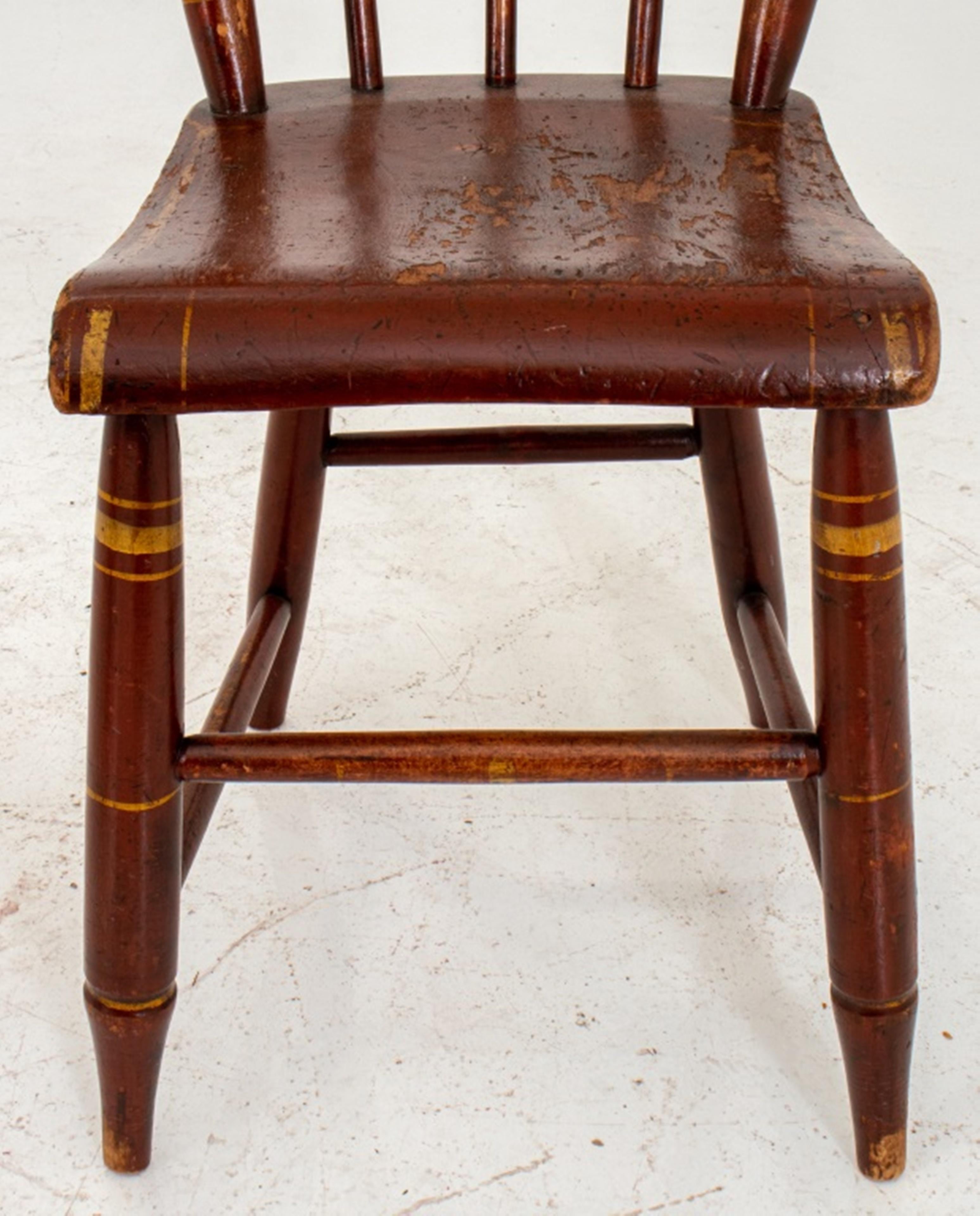 Wood American Folk Art Style Chairs, 4
