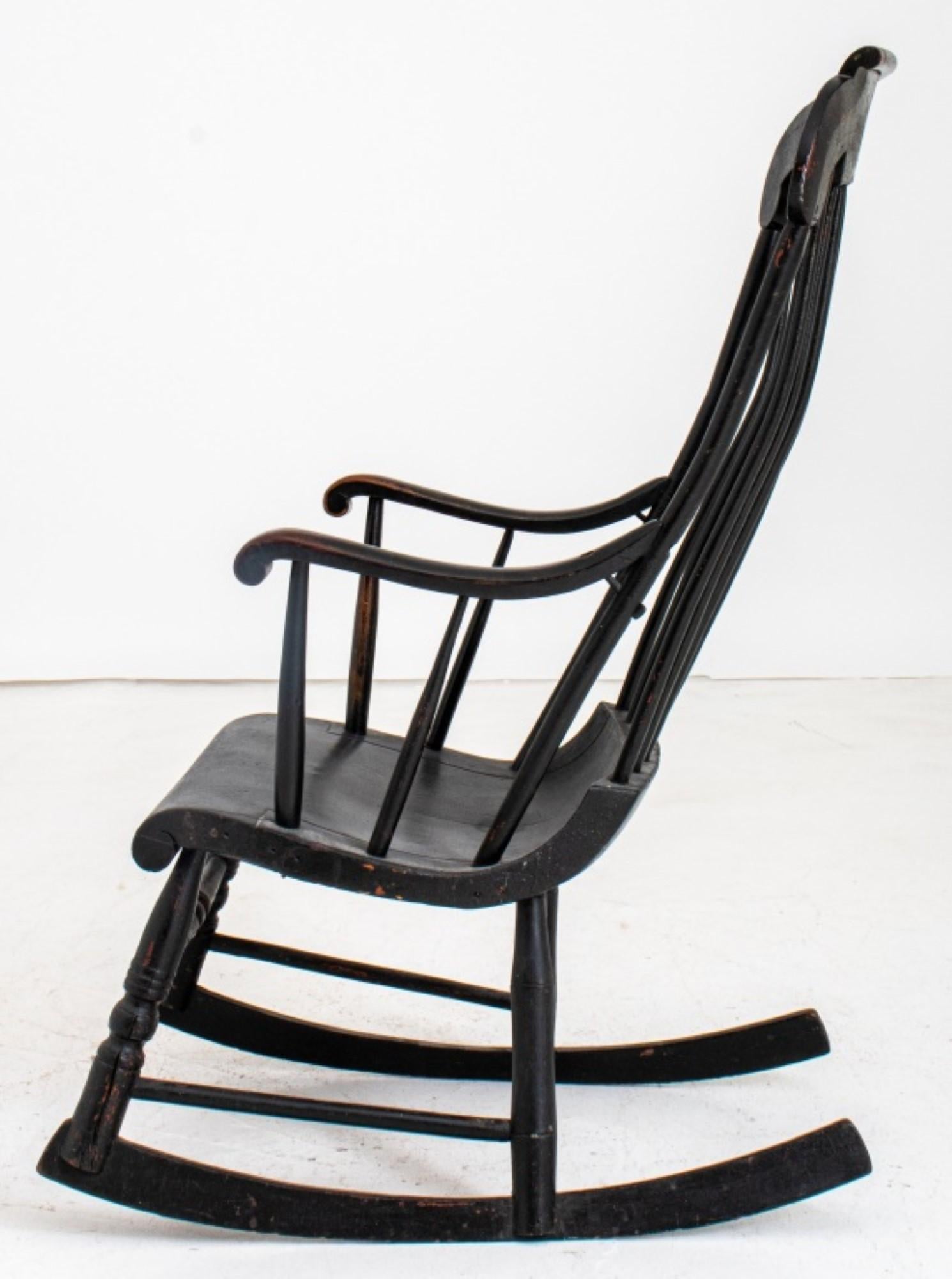 American Folk Milk-Painted Rocking Chair For Sale 2