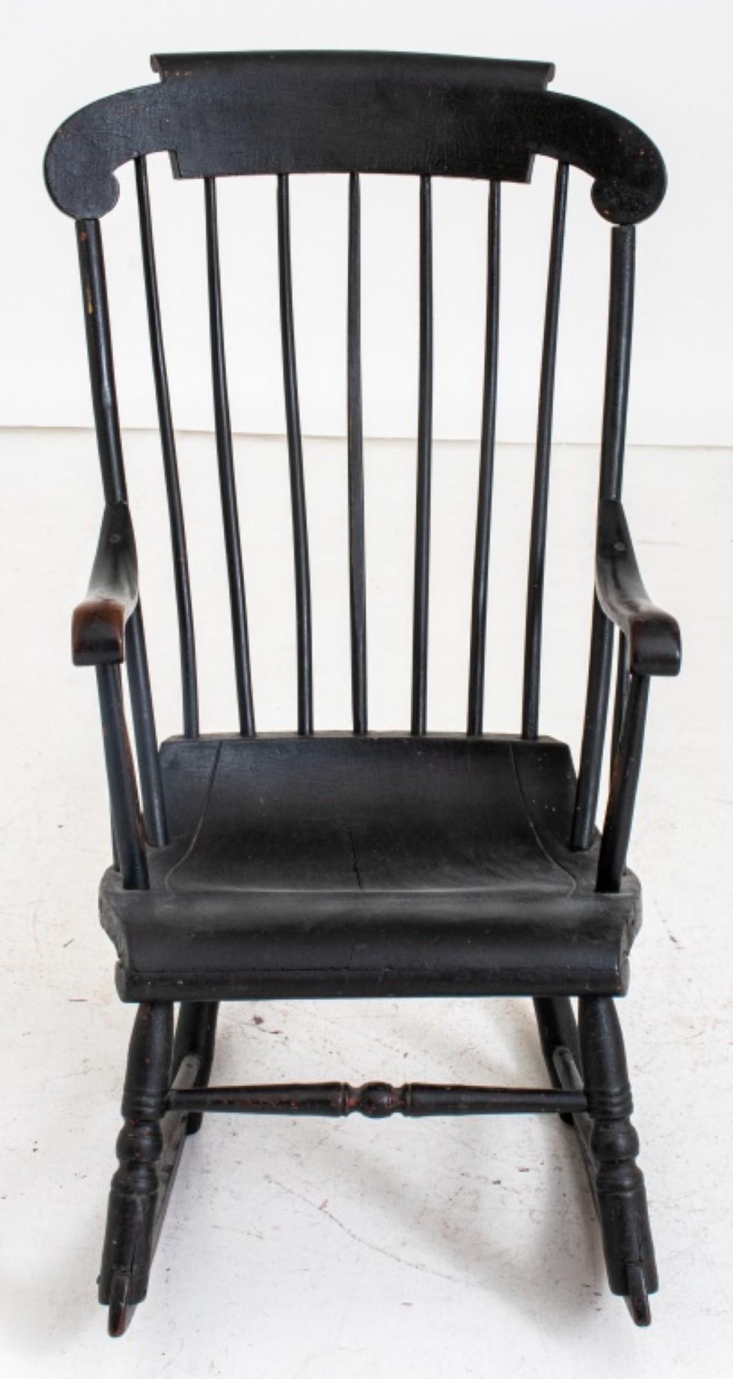 American Folk Milk-Painted Rocking Chair For Sale 3