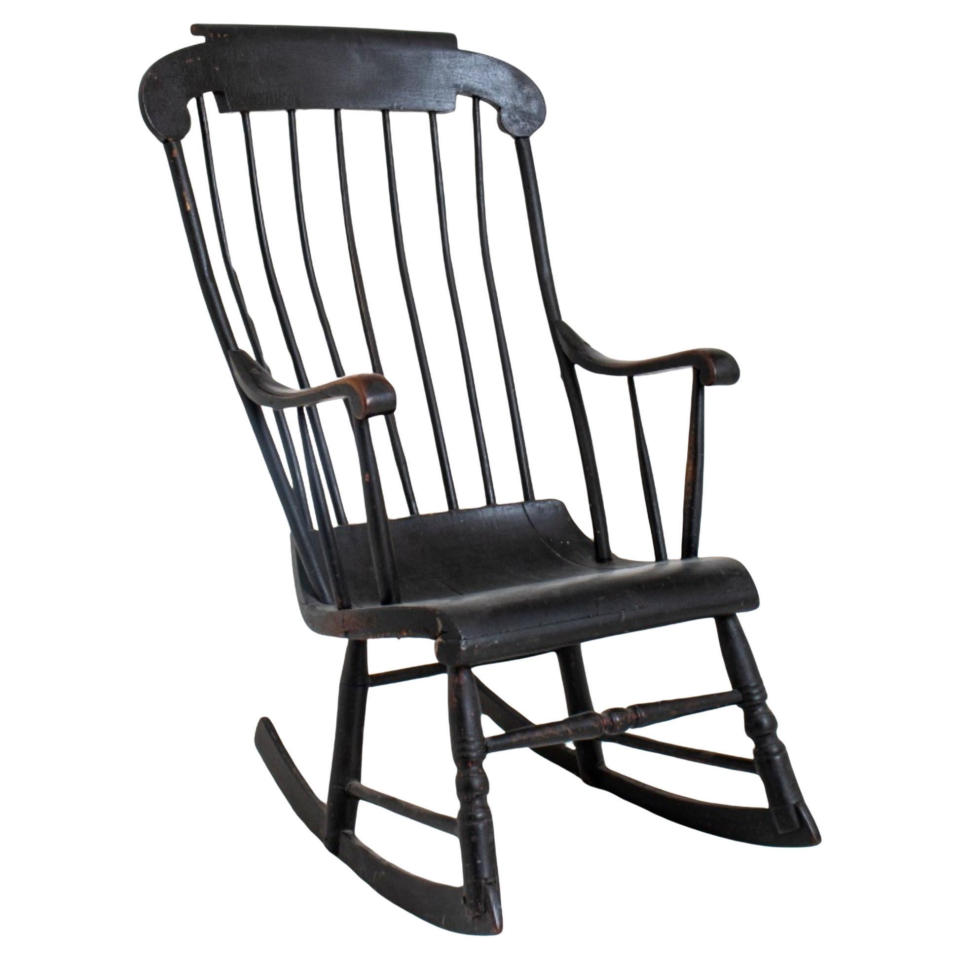 American Folk Milk-Painted Rocking Chair For Sale