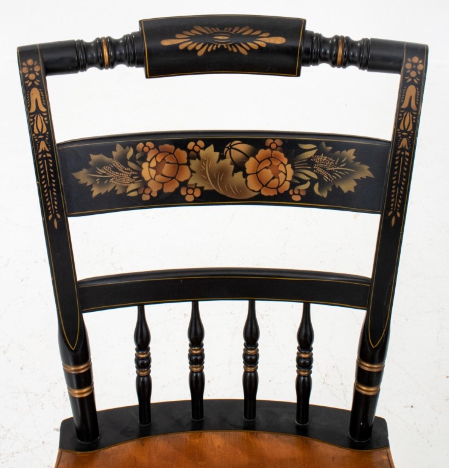 20th Century American Folk Style Stenciled Side Chairs For Sale