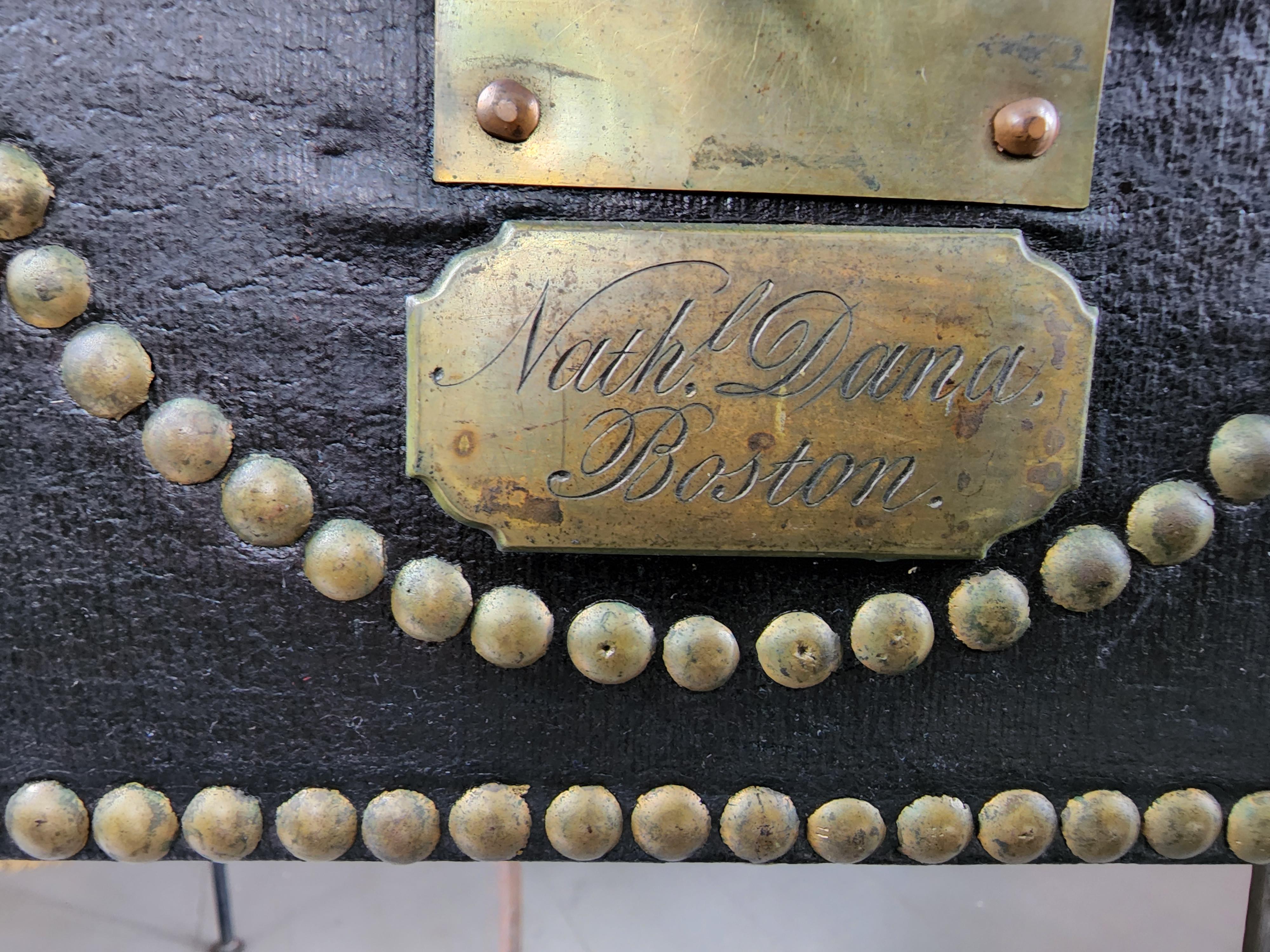 Hand-Crafted 1850' s American Document Box by Atkins A Clark of Boston