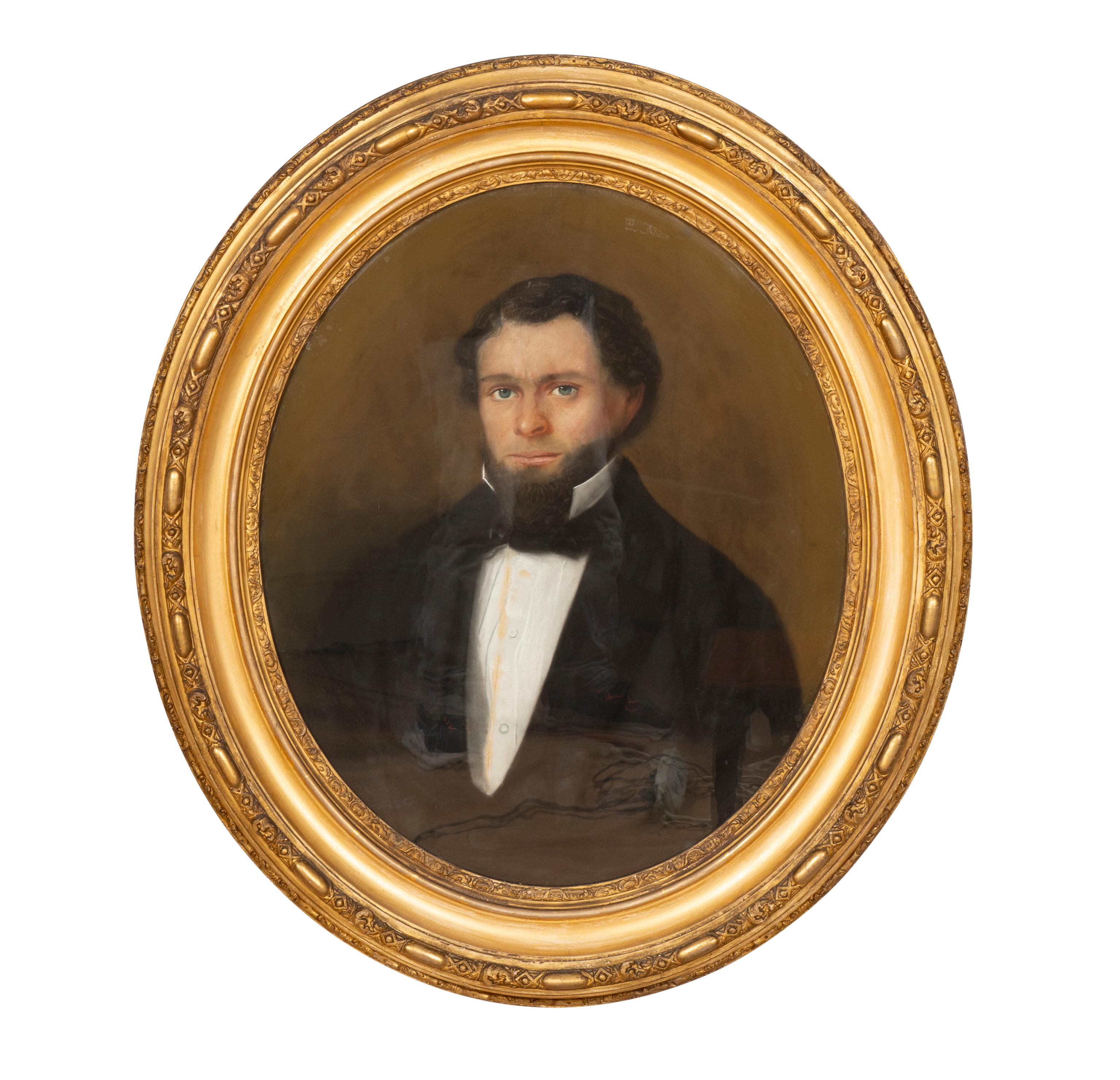 These three portraits of the Morse family including the father, Asa Porter Morse a Boston merchant and State Senator, his two daughters Mary Louisa Morse Jones and Velma Maria Morse with her cat Peter. In original giltwood frames. Provenance; Childs