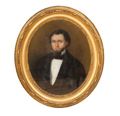 American Framed Pastel Portraits of Asa Porter Morse and Two Daughters
