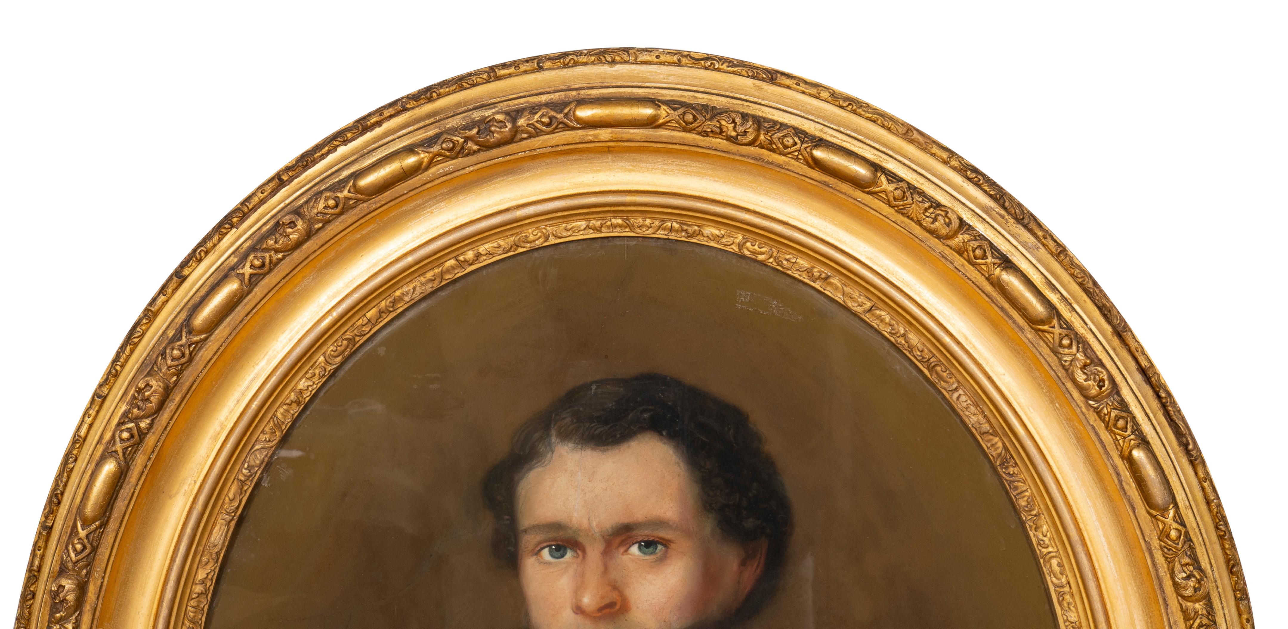Hand-Painted American Framed Pastel Portraits of Asa Porter Morse and Two Daughters For Sale