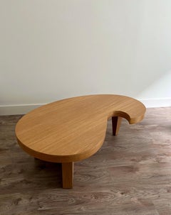 Table basse ou table à cocktail américaine de forme libre en chêne, États-Unis, années 1950
