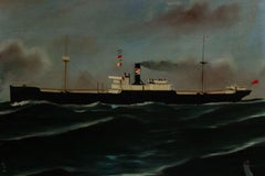 American Freighter Seascape Painting
