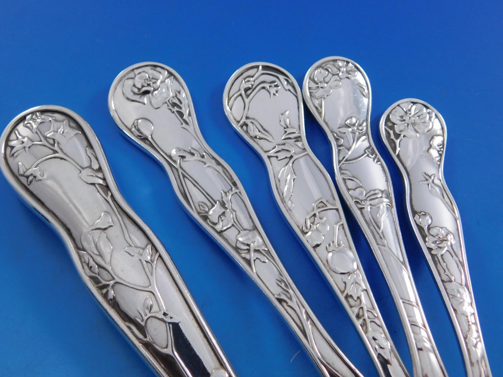 20th Century American Garden by Tiffany and Co Sterling Silver Flatware Set Service 20 pieces For Sale