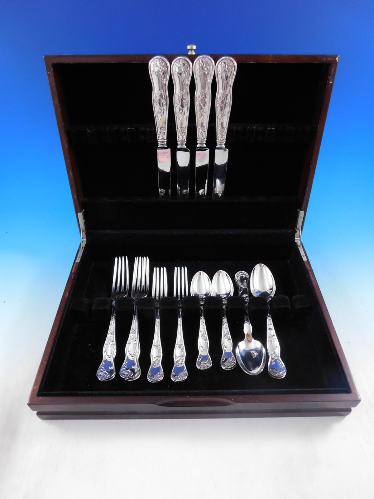 American Garden by Tiffany and Co Sterling Silver Flatware Set Service 20 pieces For Sale 1