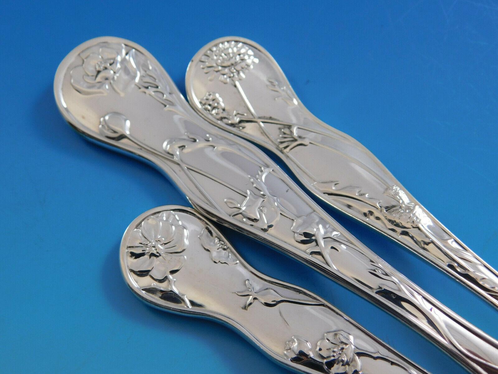 American Garden by Tiffany Co Sterling Silver Flatware Set Service 29 Pcs Dinner In Excellent Condition In Big Bend, WI