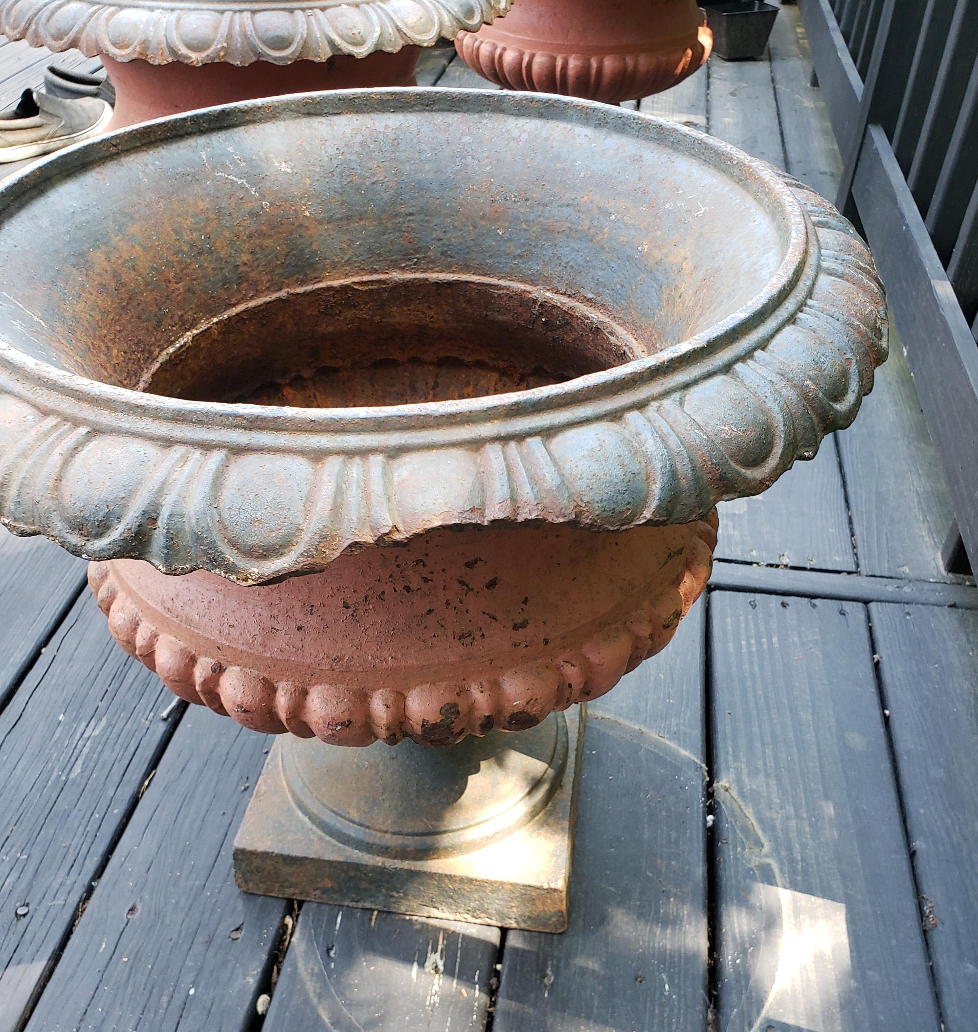 American Garden Flower or Plant Urns-Set of Four In Fair Condition In Downingtown, PA