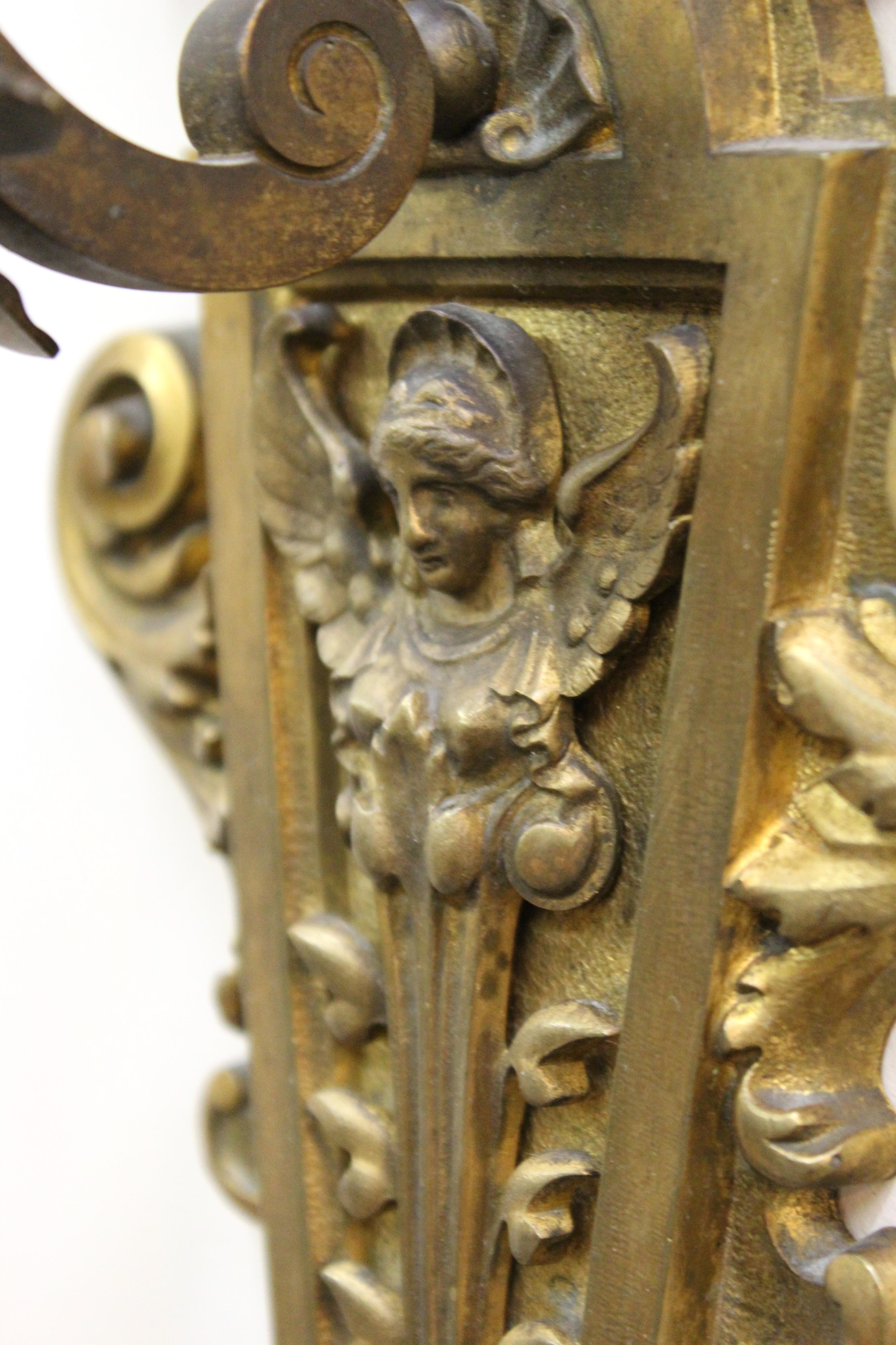 American Gilded Age Neoclassical Style Candelabra Sconces in Gilt Bronze 5