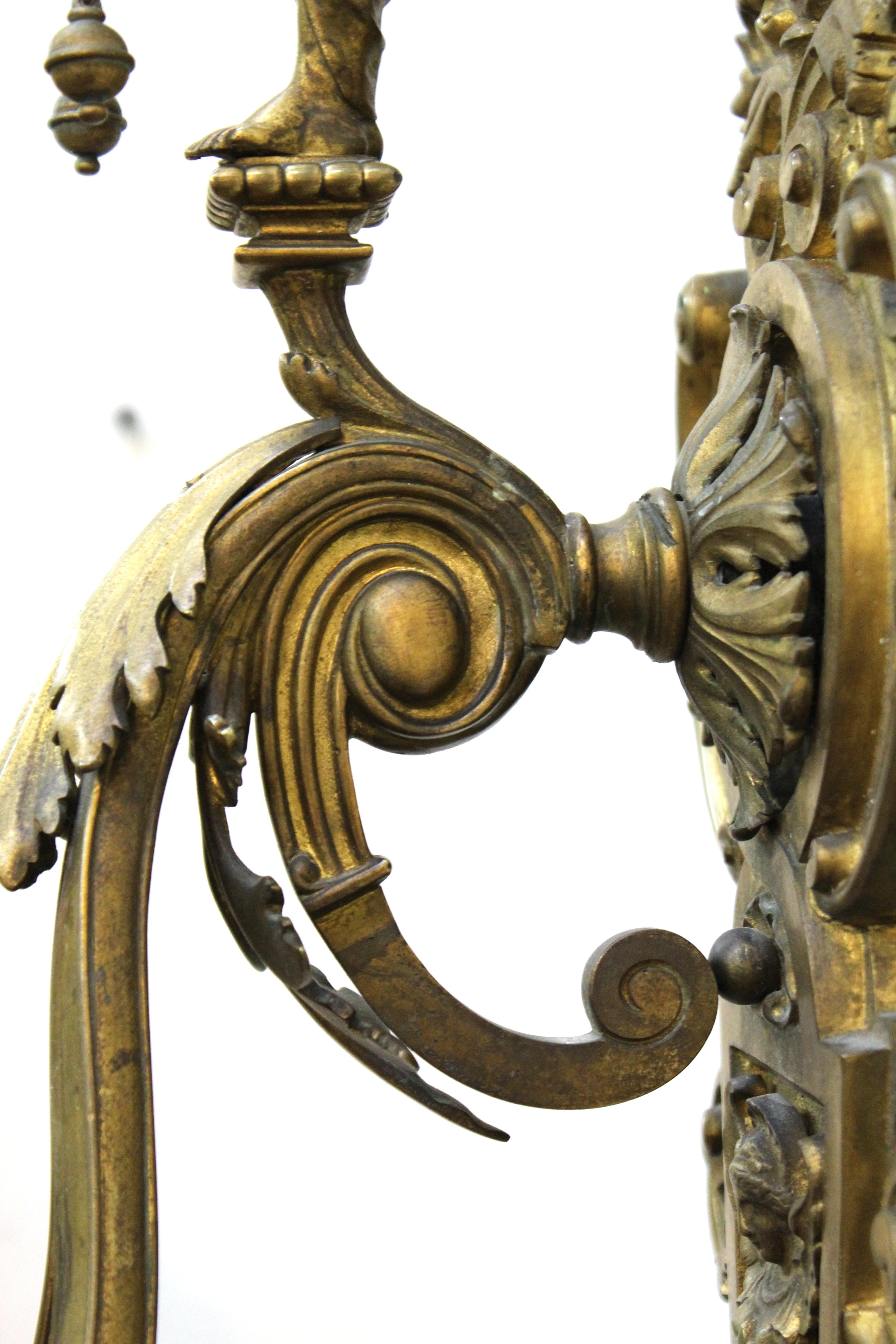 American Gilded Age Neoclassical Style Candelabra Sconces in Gilt Bronze 7