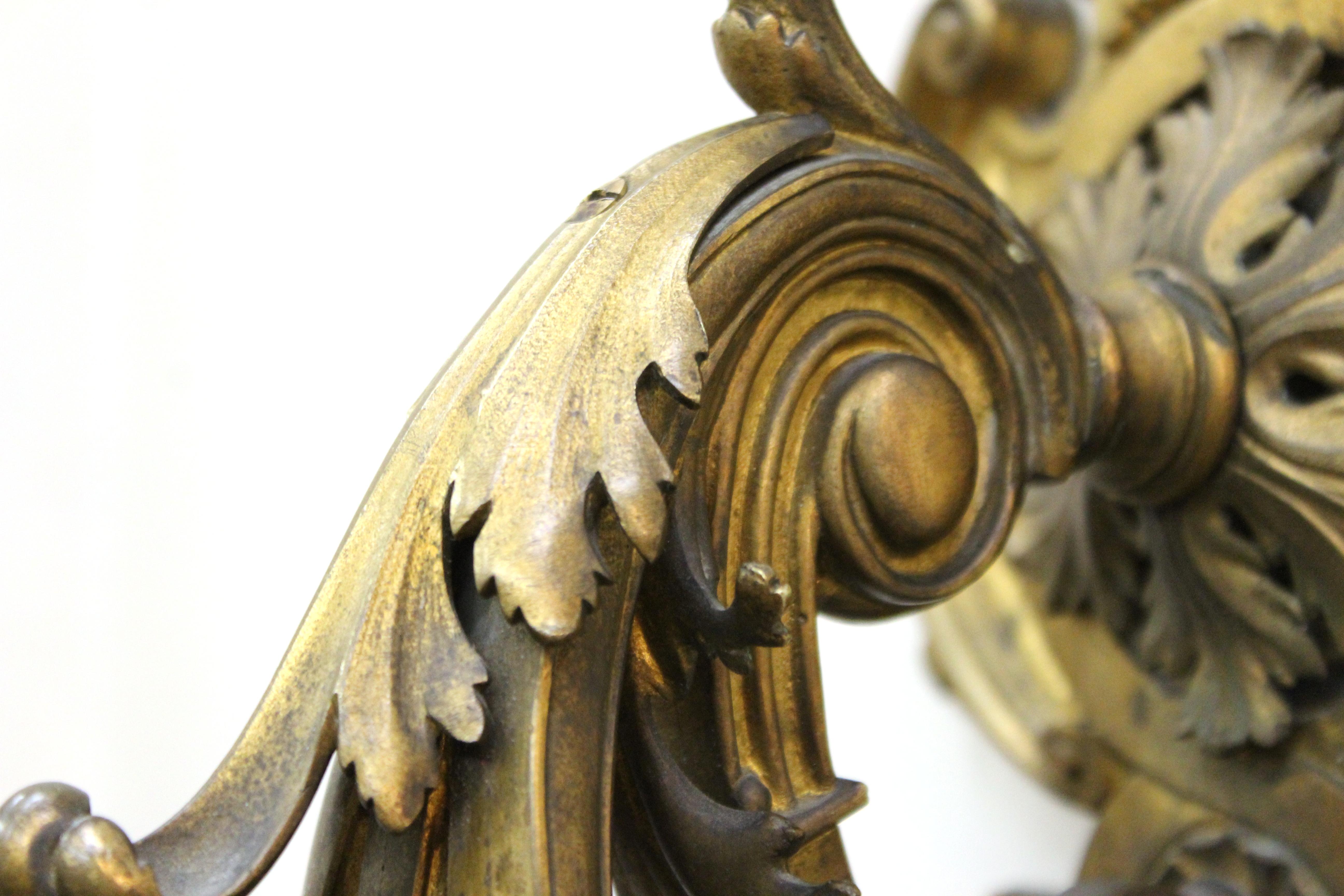 American Gilded Age Neoclassical Style Candelabra Sconces in Gilt Bronze 9