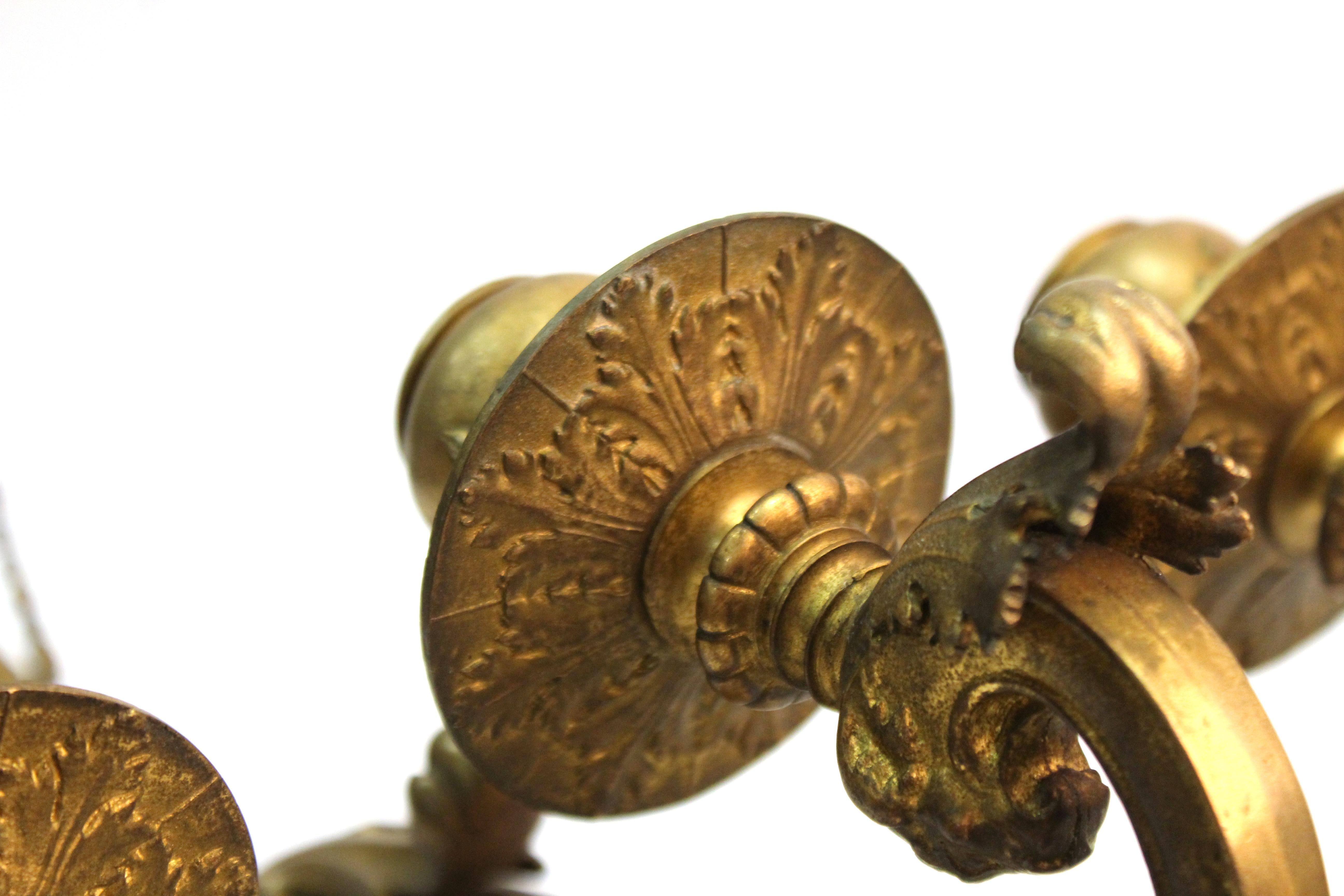 American Gilded Age Neoclassical Style Candelabra Sconces in Gilt Bronze 12