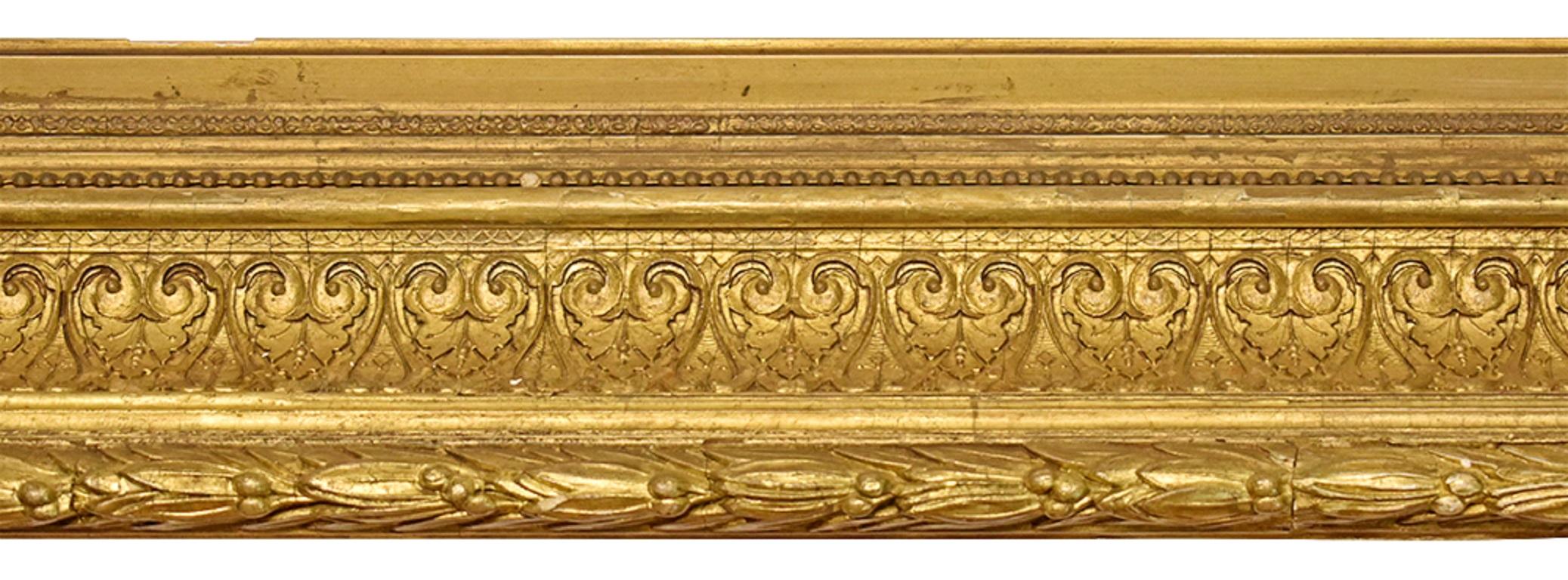 American Classical American 24x33 inch Hudson River Gilded Gesso Picture Frame Circa 1875 For Sale