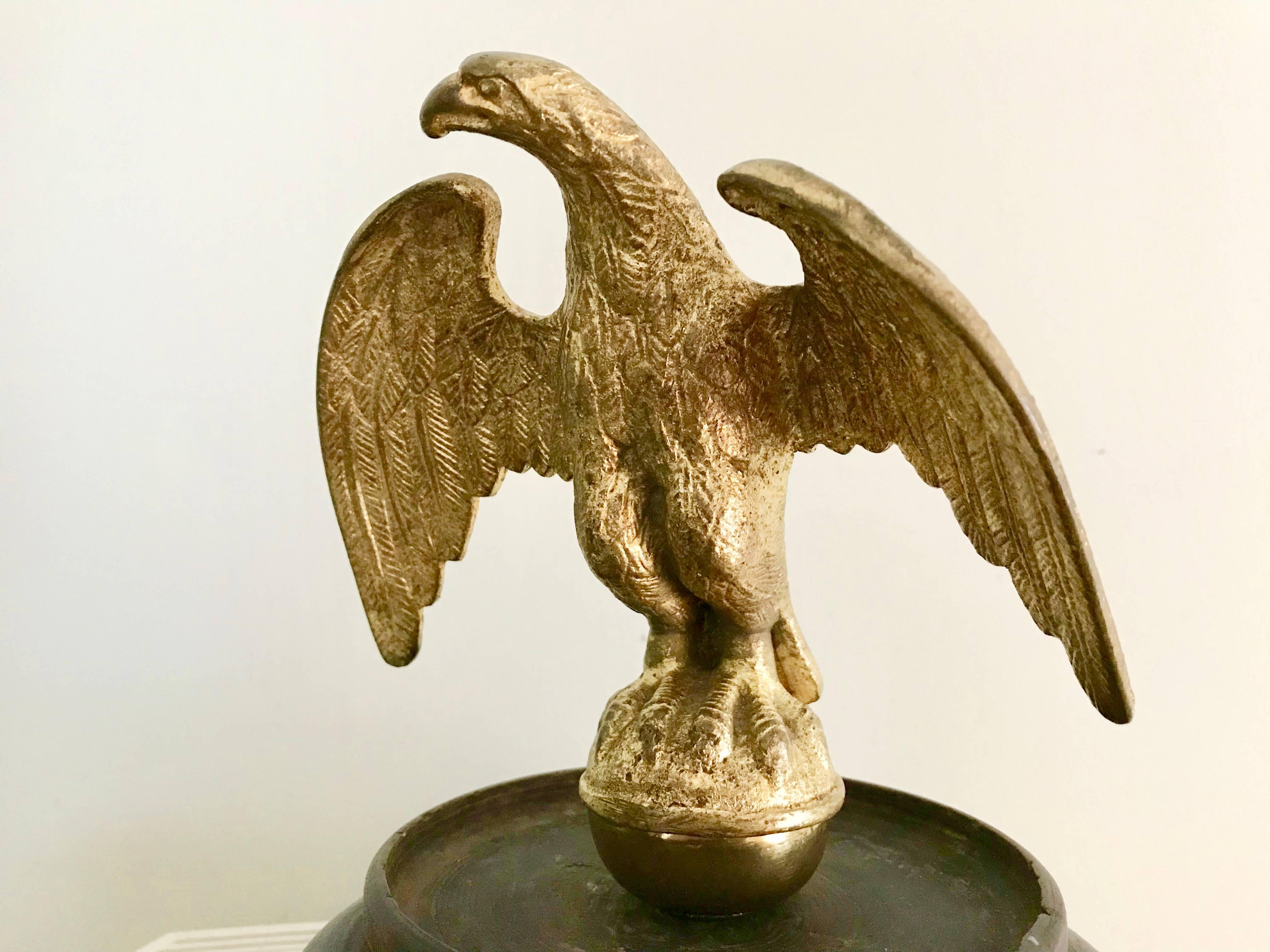 American Gilt Bronze Model of an Eagle on an Orb with Spread Wings In Excellent Condition In Stamford, CT
