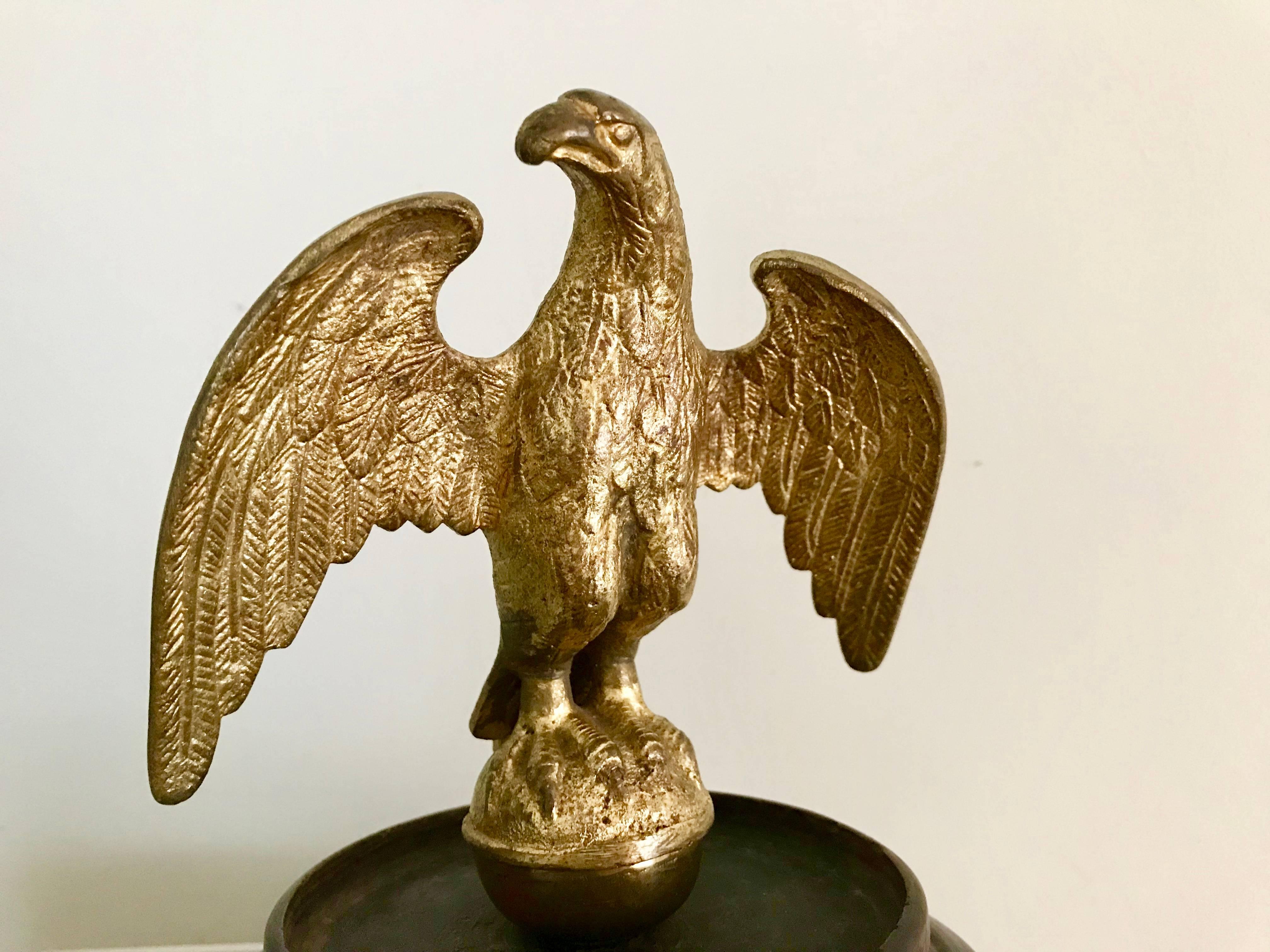 19th Century American Gilt Bronze Model of an Eagle on an Orb with Spread Wings