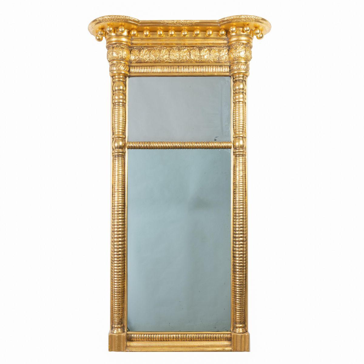 19th Century American Gilt Tabernacle Pier Mirror by Waterhouse For Sale