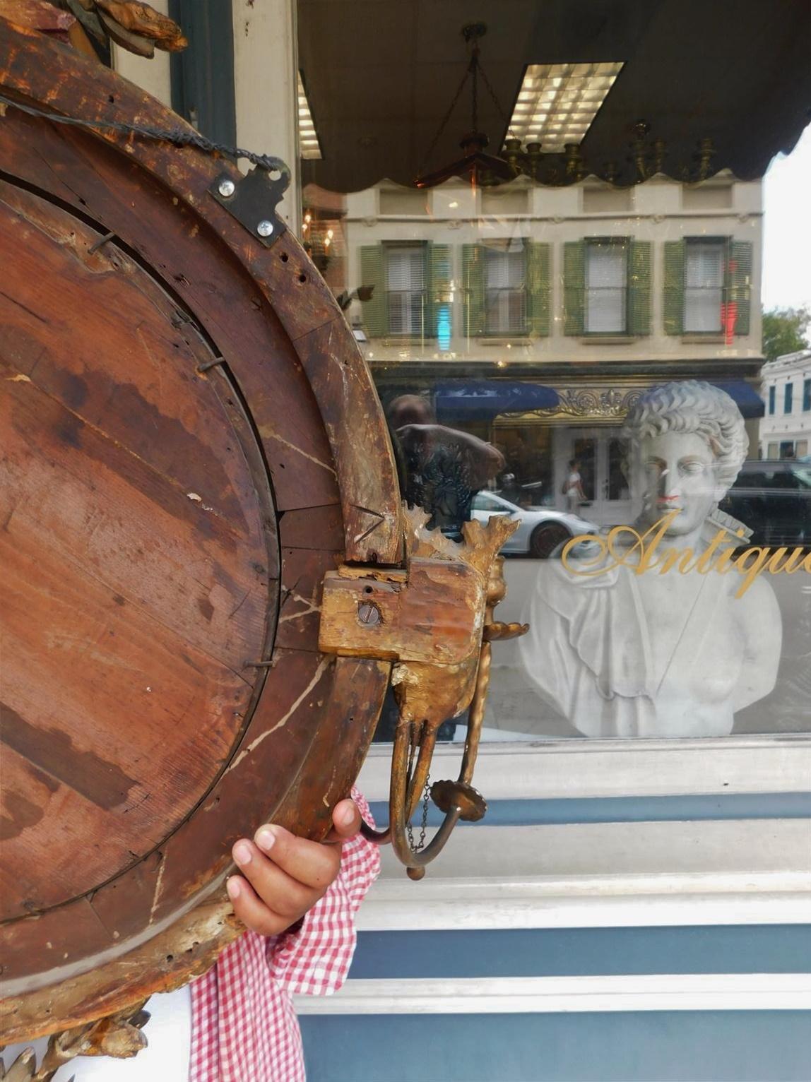 American Federal Girandole Ebonized Eagle Gilt Wood Foliage Convex Mirror C 1800 For Sale 10