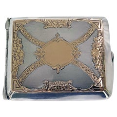 American Gold and Sterling Silver Cigarette Fraternity Box, Watrous, circa 1920
