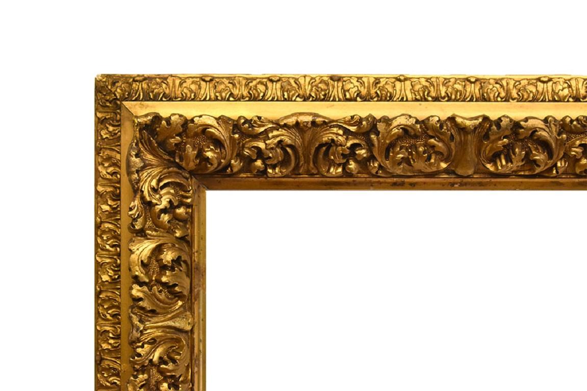 Barbizon frame with foliate ornament. Gesso and gold leaf.