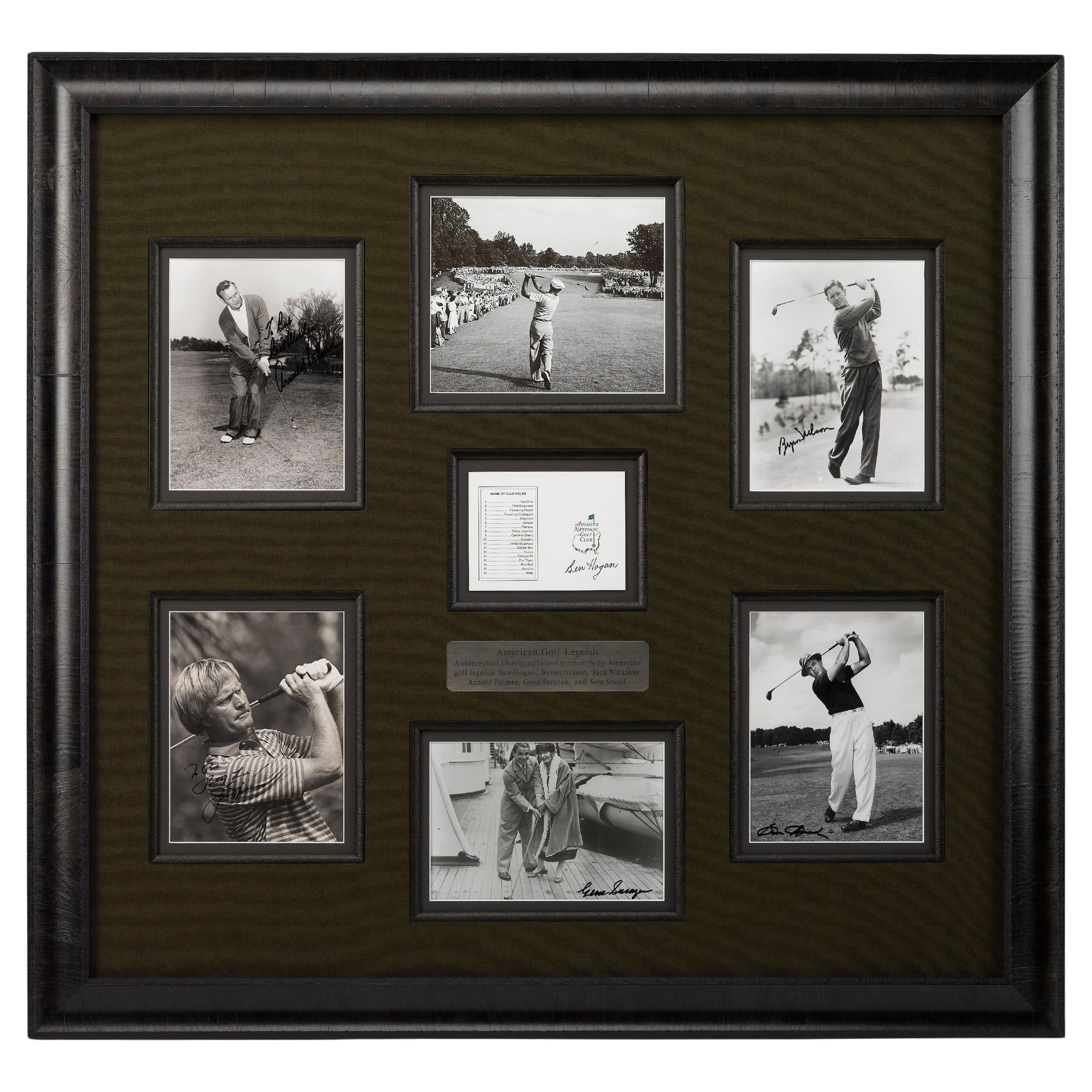 American Golf Legends Signature Collage For Sale