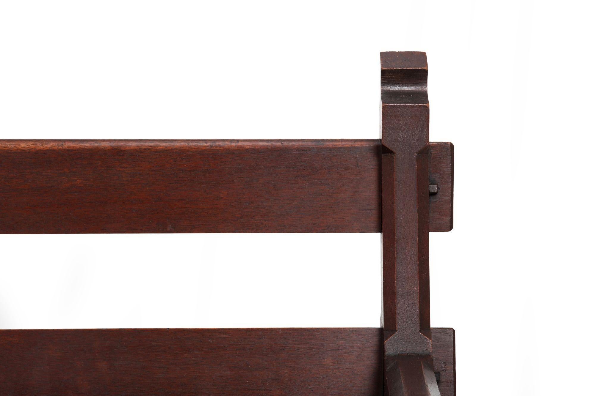 American Gothic Revival Walnut Hall Bench Settle ca. 1890 For Sale 8