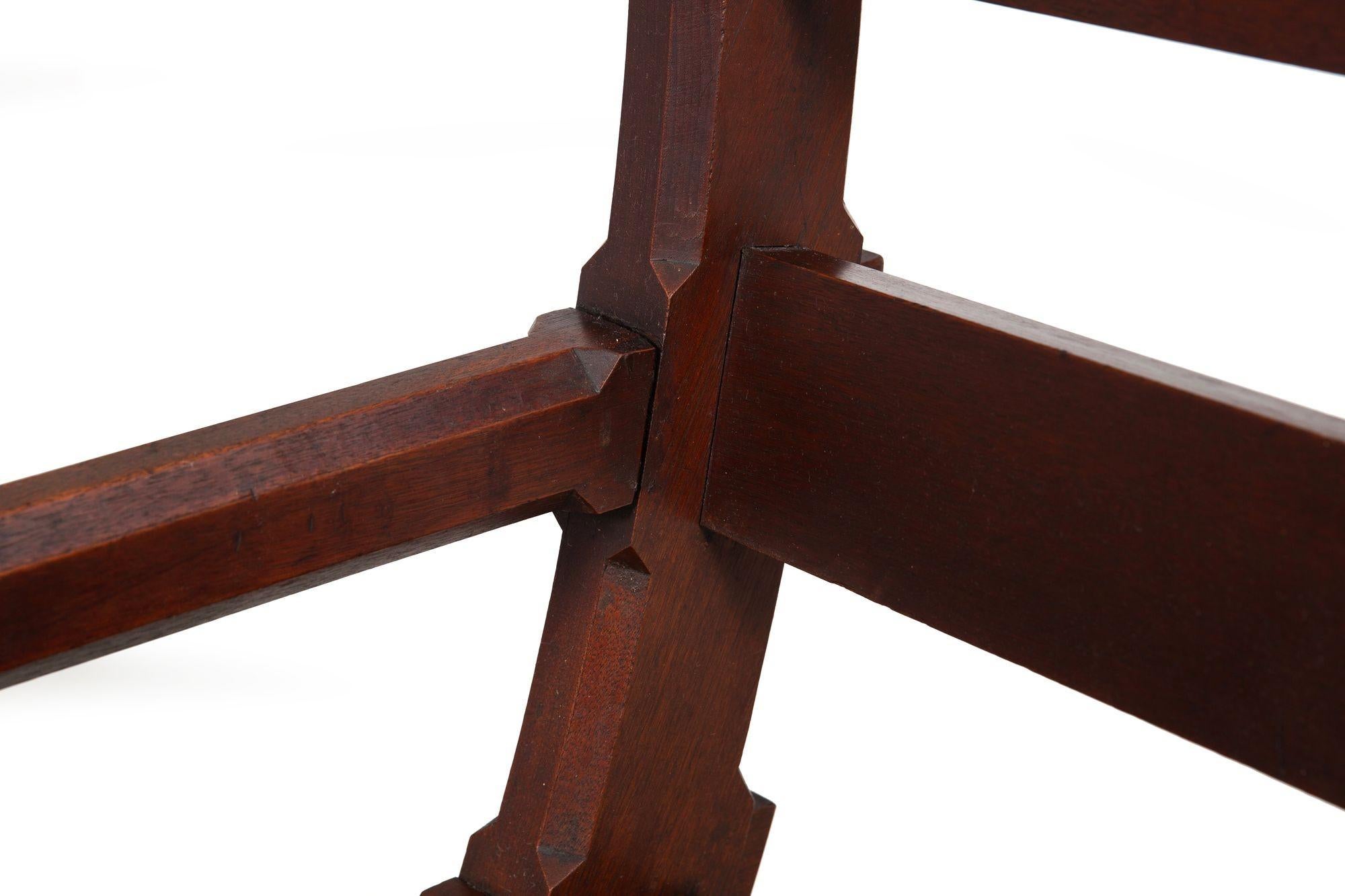 American Gothic Revival Walnut Hall Bench Settle ca. 1890 For Sale 9