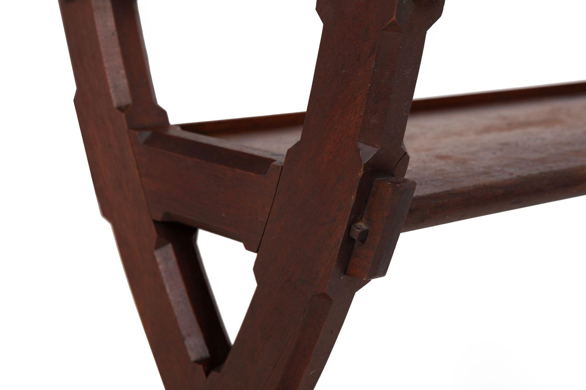 American Gothic Revival Walnut Hall Bench Settle ca. 1890 For Sale 12