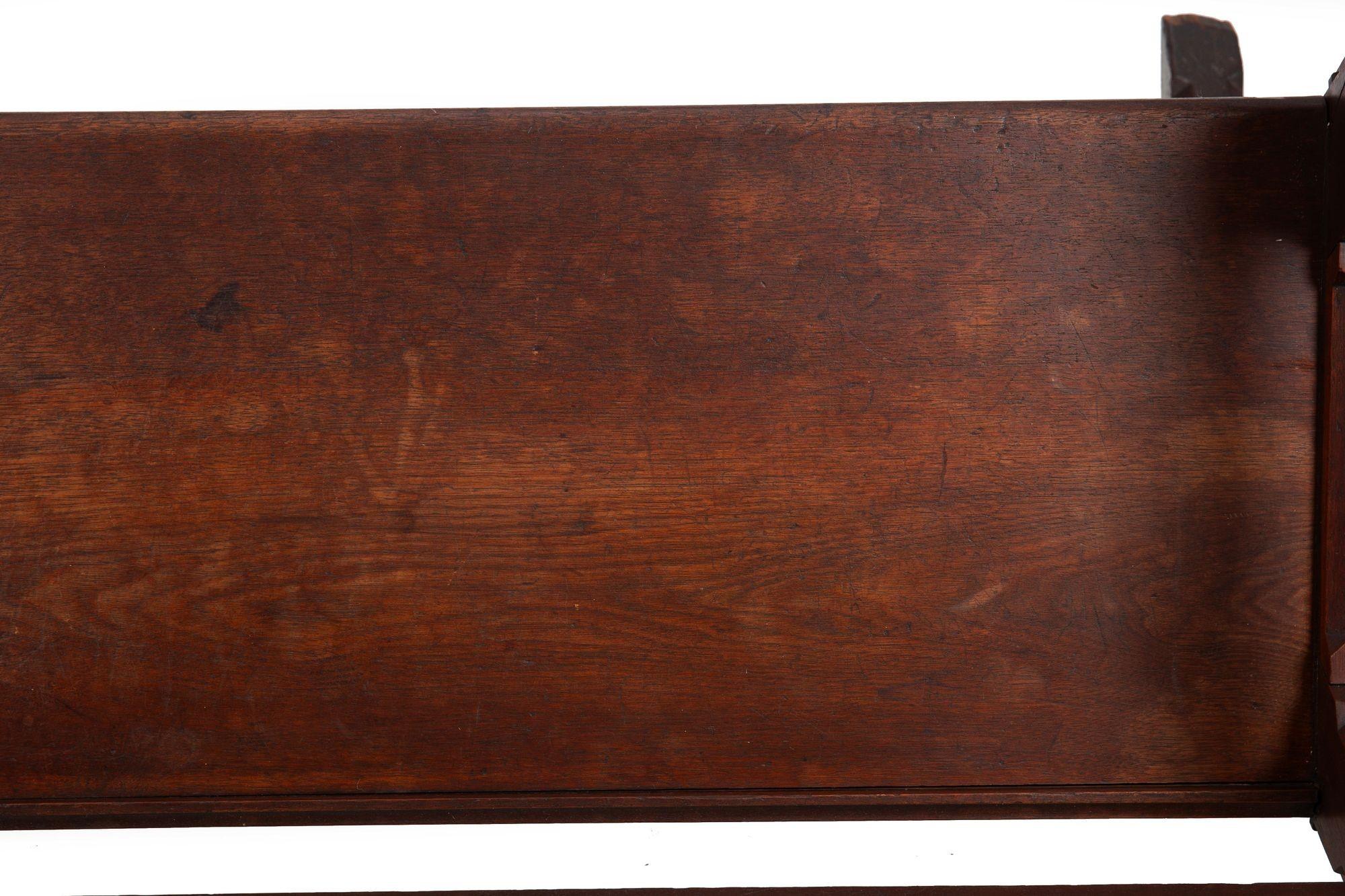 American Gothic Revival Walnut Hall Bench Settle ca. 1890 For Sale 16