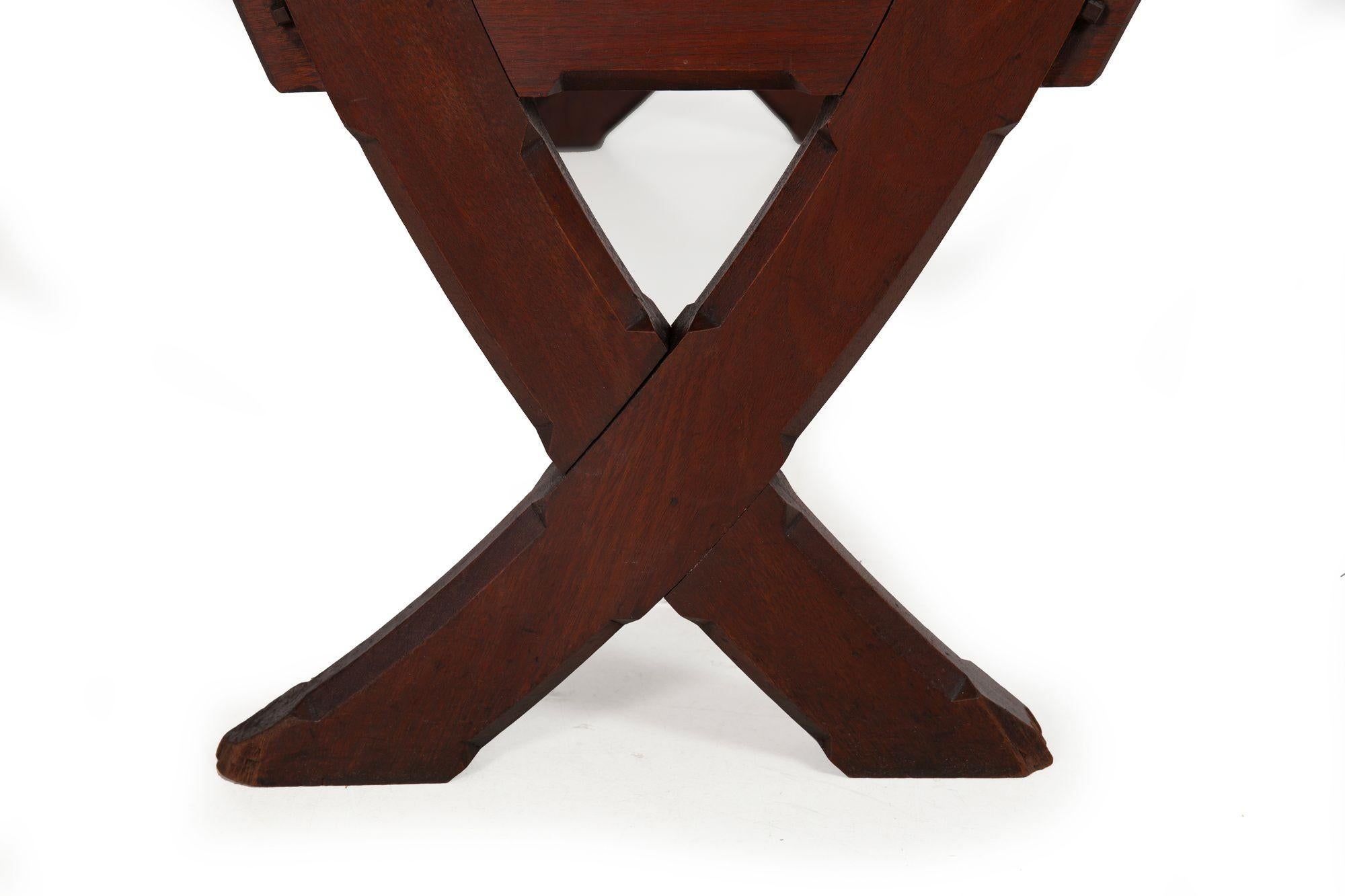 American Gothic Revival Walnut Hall Bench Settle ca. 1890 For Sale 3