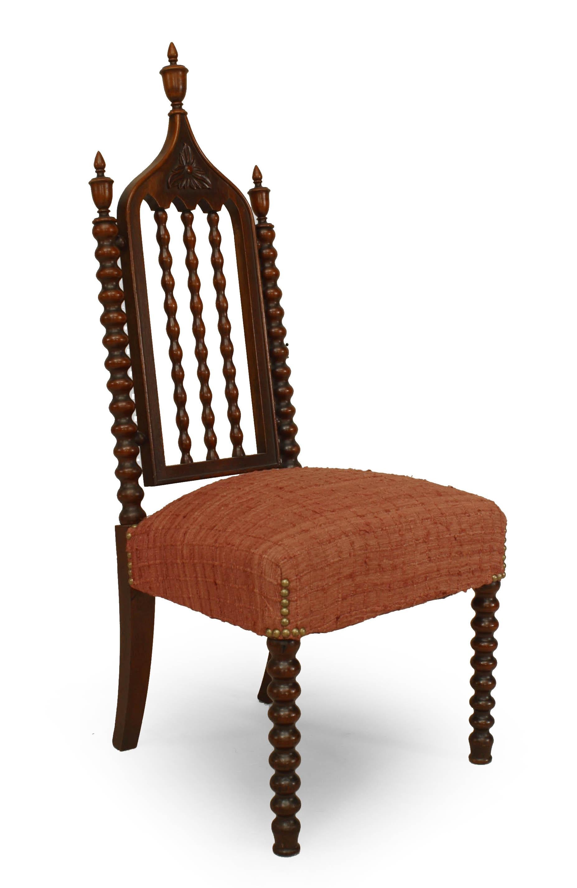 19th Century American Gothic Revival Mahogany Side Chairs For Sale