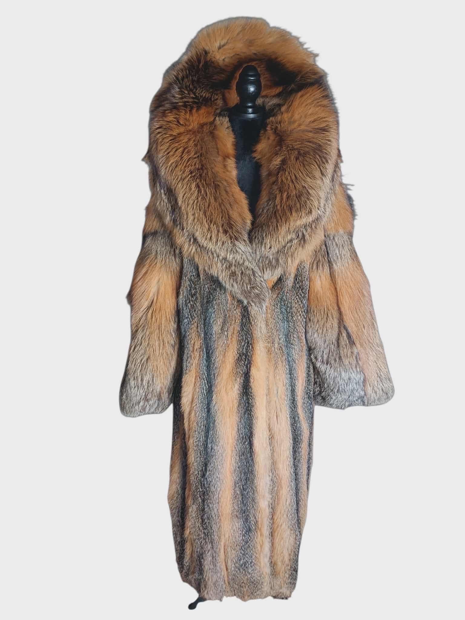 Brand new American gray fox fur coat size 14-18 L For Sale 5