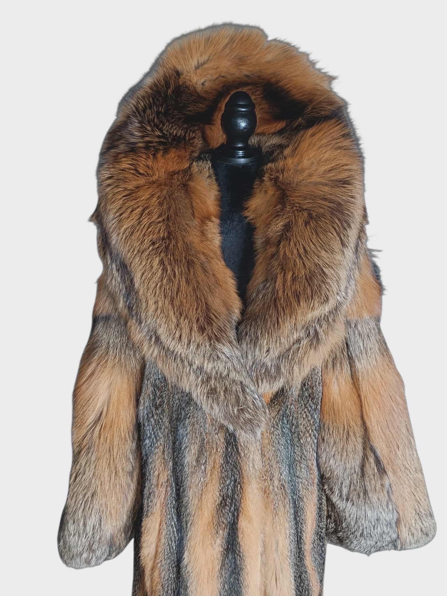 Brand new American gray fox fur coat size 14-18 L For Sale 6