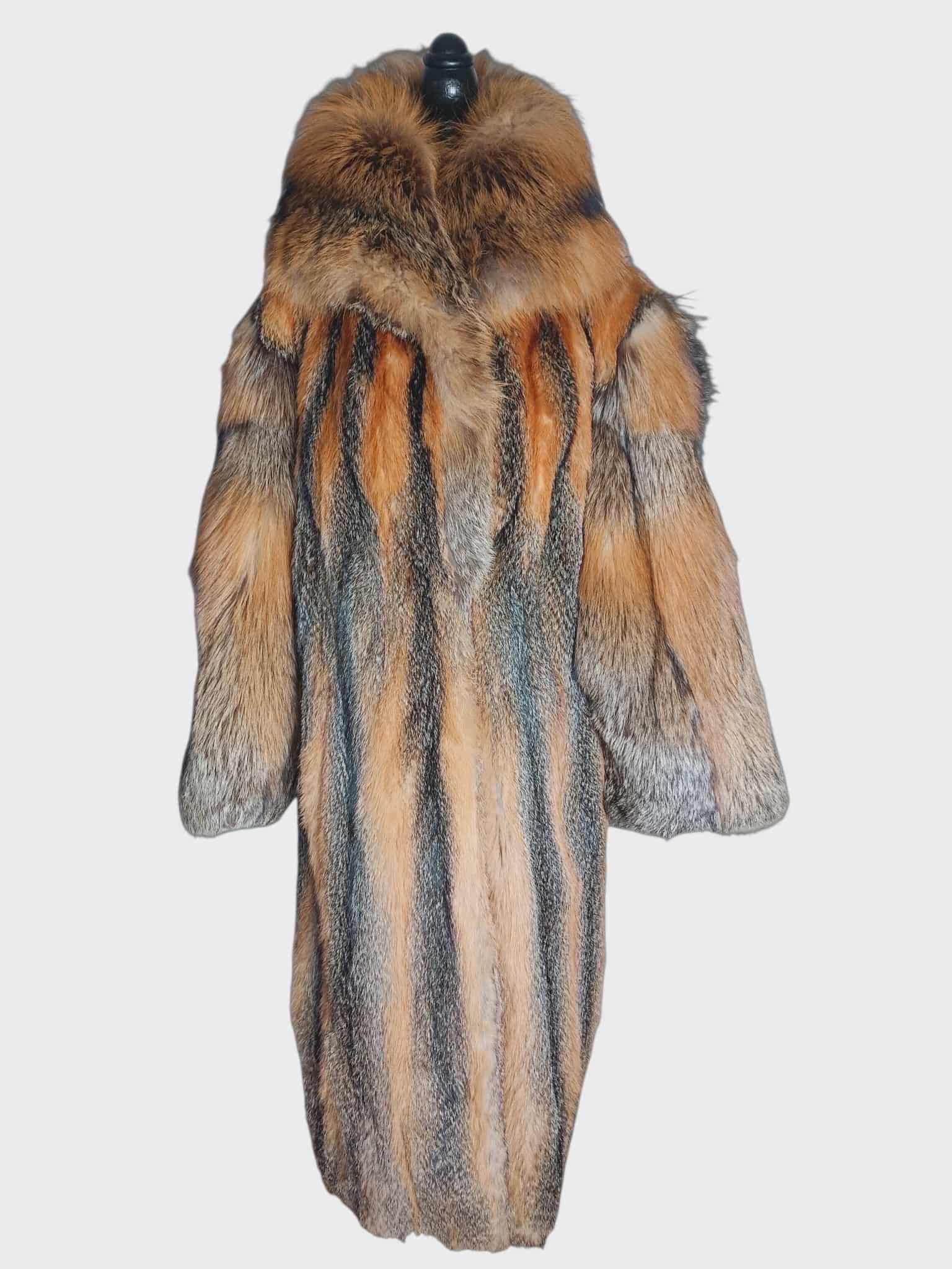 Brand new American gray fox fur coat size 14-18 L For Sale 7